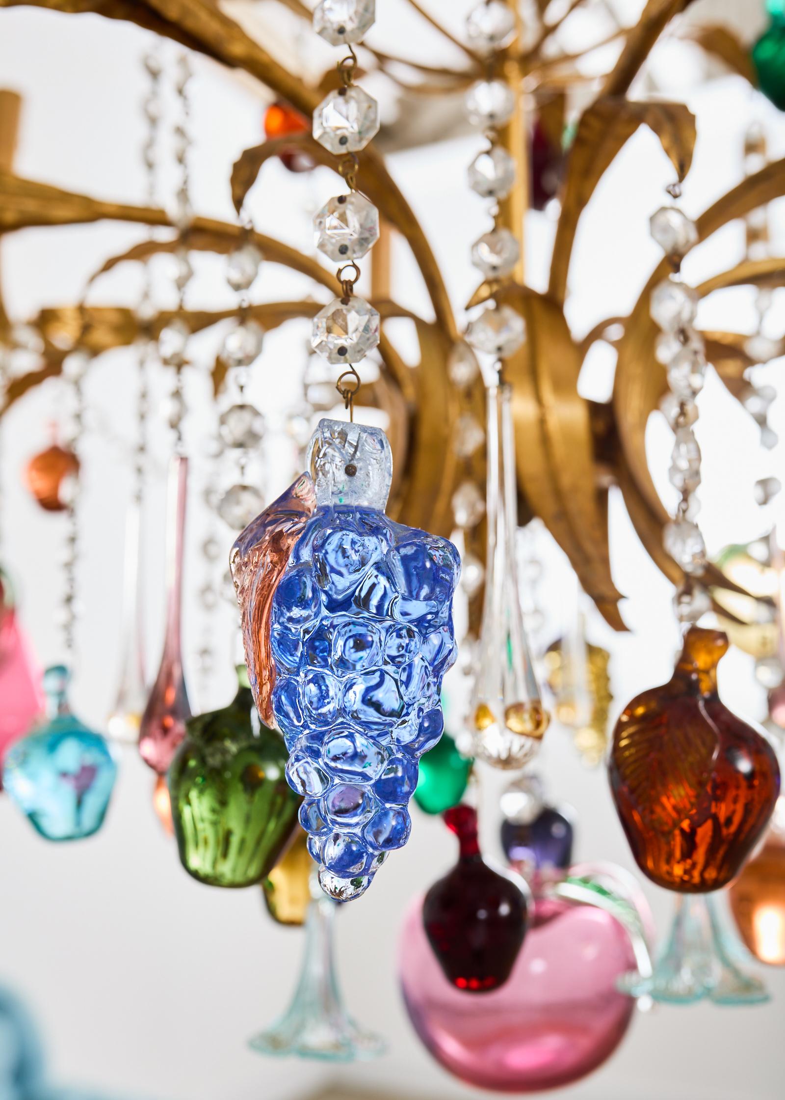 Venetian Murano Glass Fruit Eight Light Chandelier 4