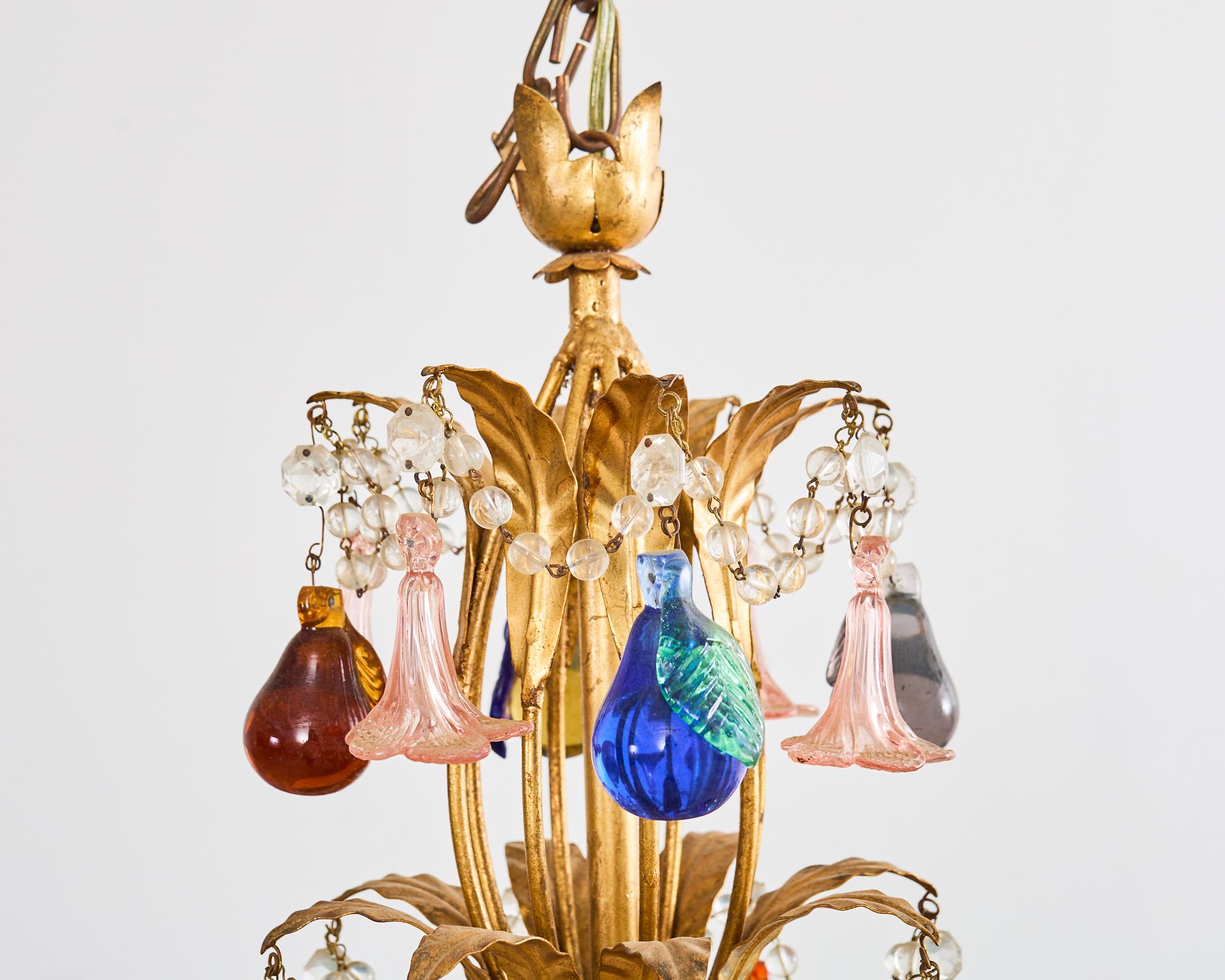Venetian Murano Glass Fruit Eight Light Chandelier 5
