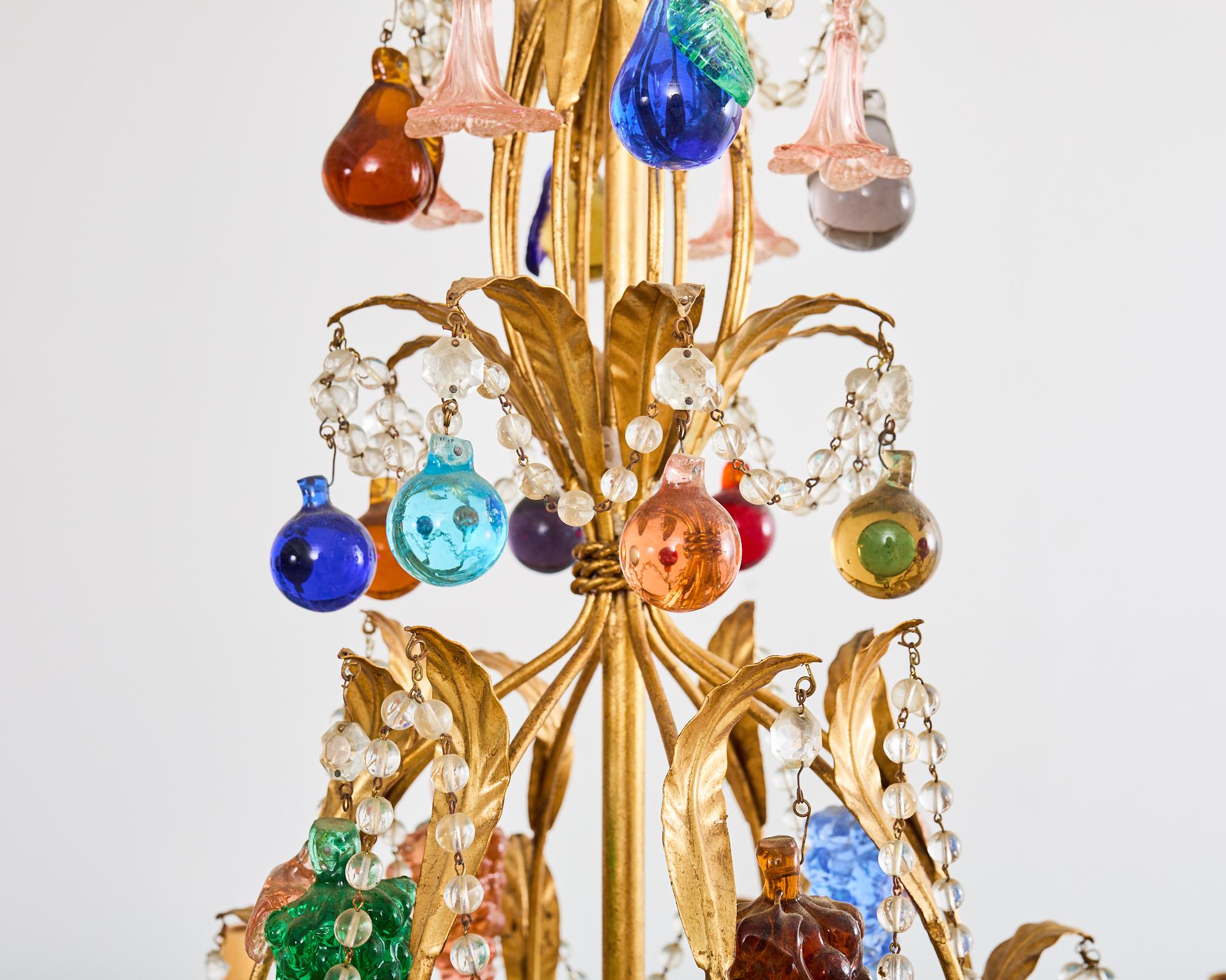 Venetian Murano Glass Fruit Eight Light Chandelier 6