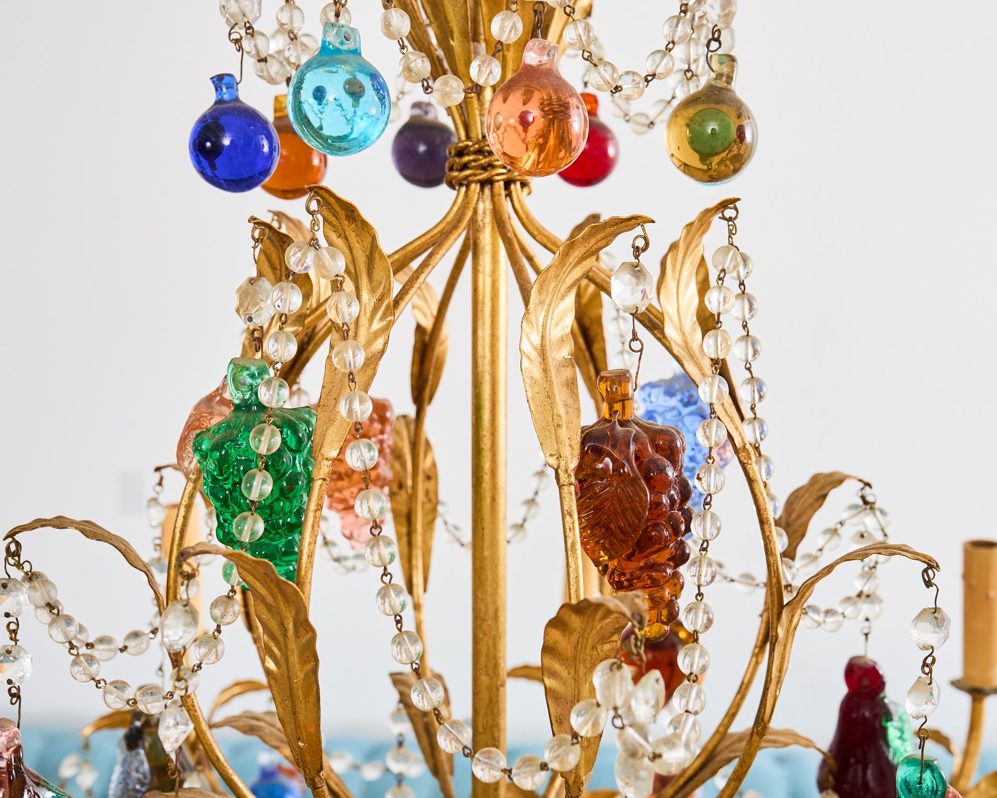 Venetian Murano Glass Fruit Eight Light Chandelier 7
