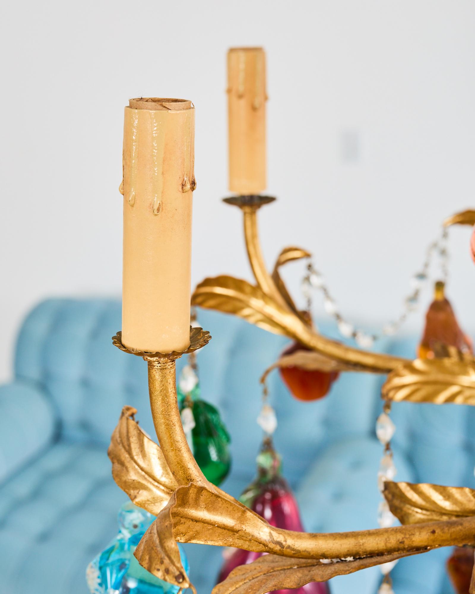 Venetian Murano Glass Fruit Eight Light Chandelier 8