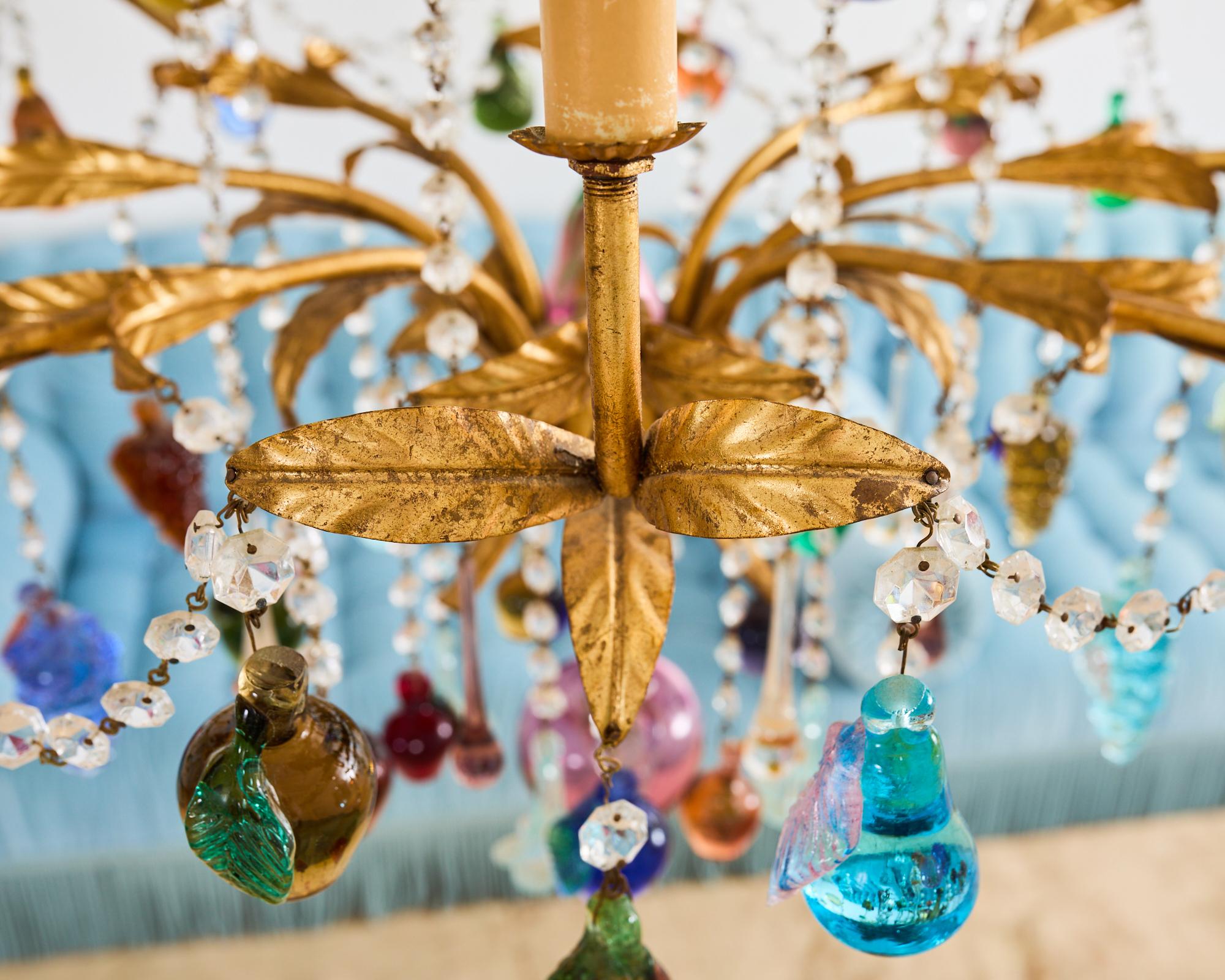 Venetian Murano Glass Fruit Eight Light Chandelier 9