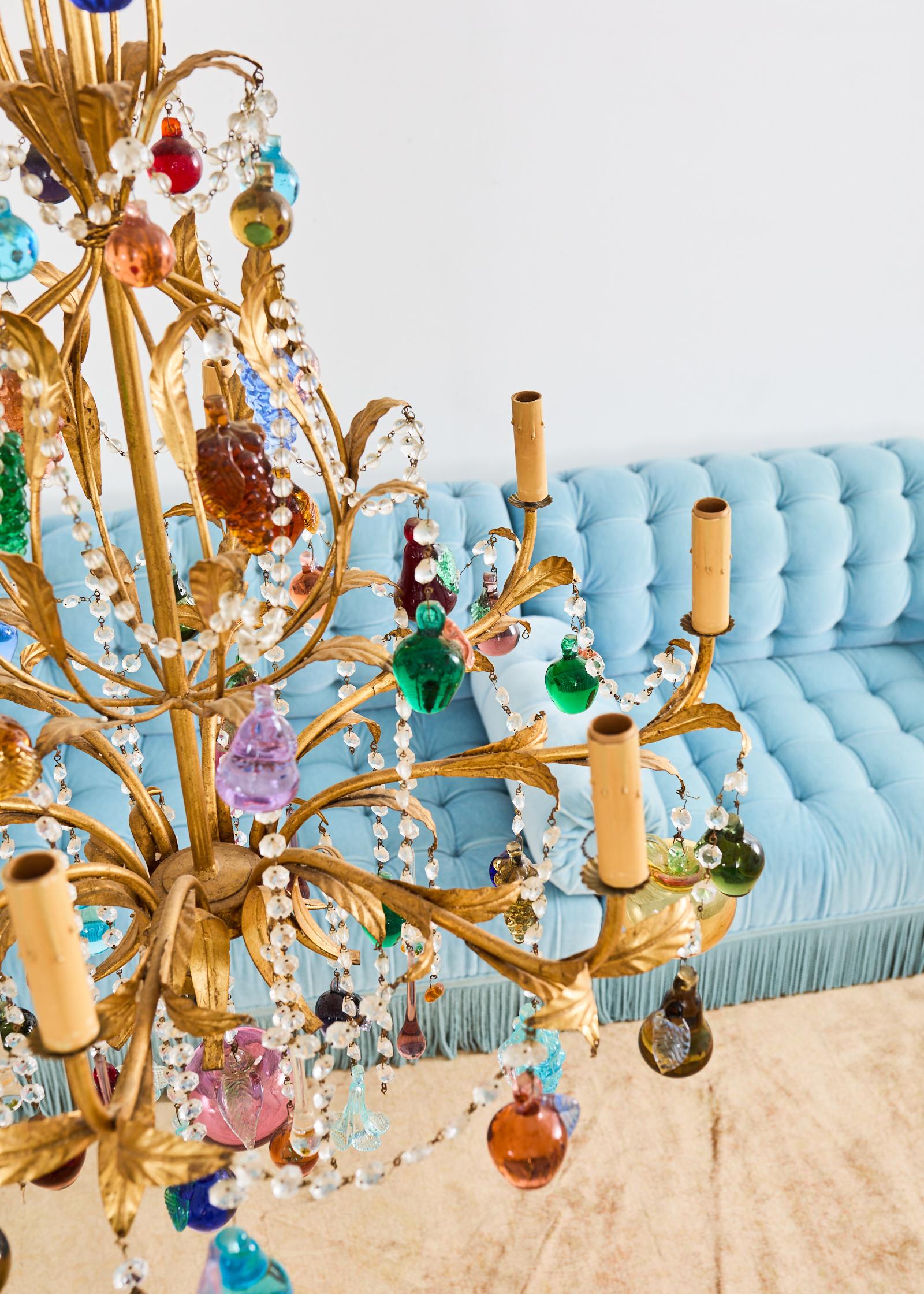 Venetian Murano Glass Fruit Eight Light Chandelier 11