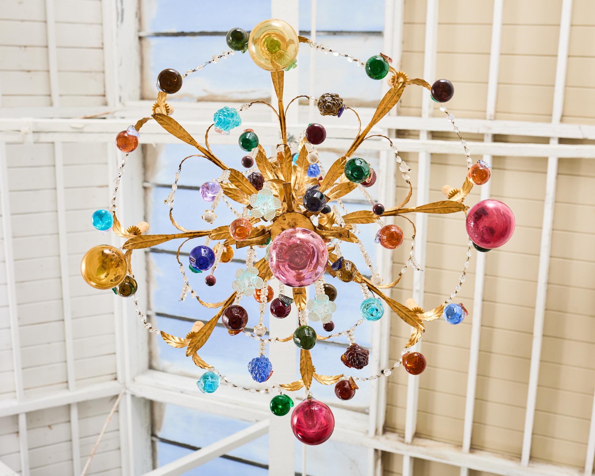 Venetian Murano Glass Fruit Eight Light Chandelier 1