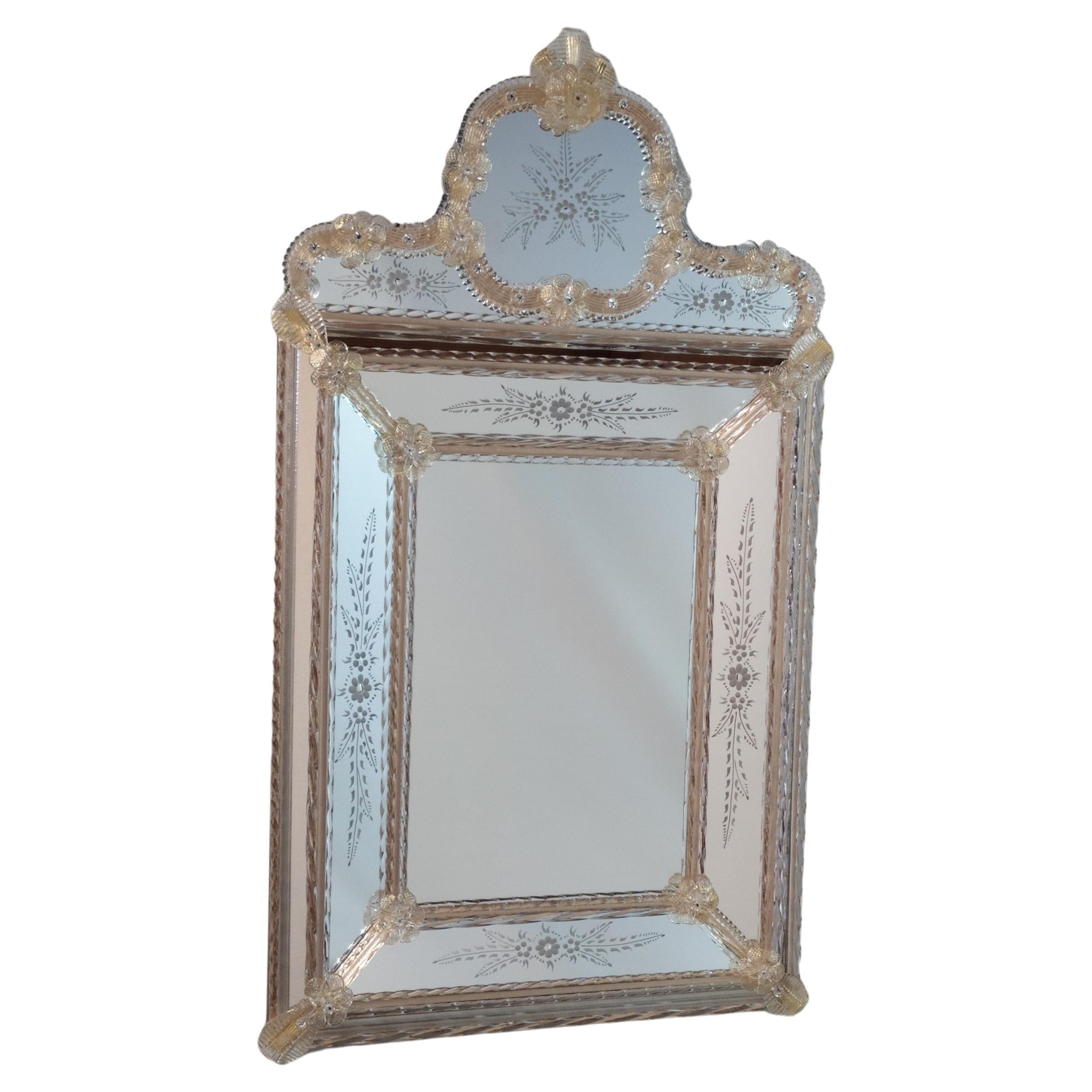 Venezianischer Murano-Glas-Spiegel   Fratelli Tosi Murano von Fratelli