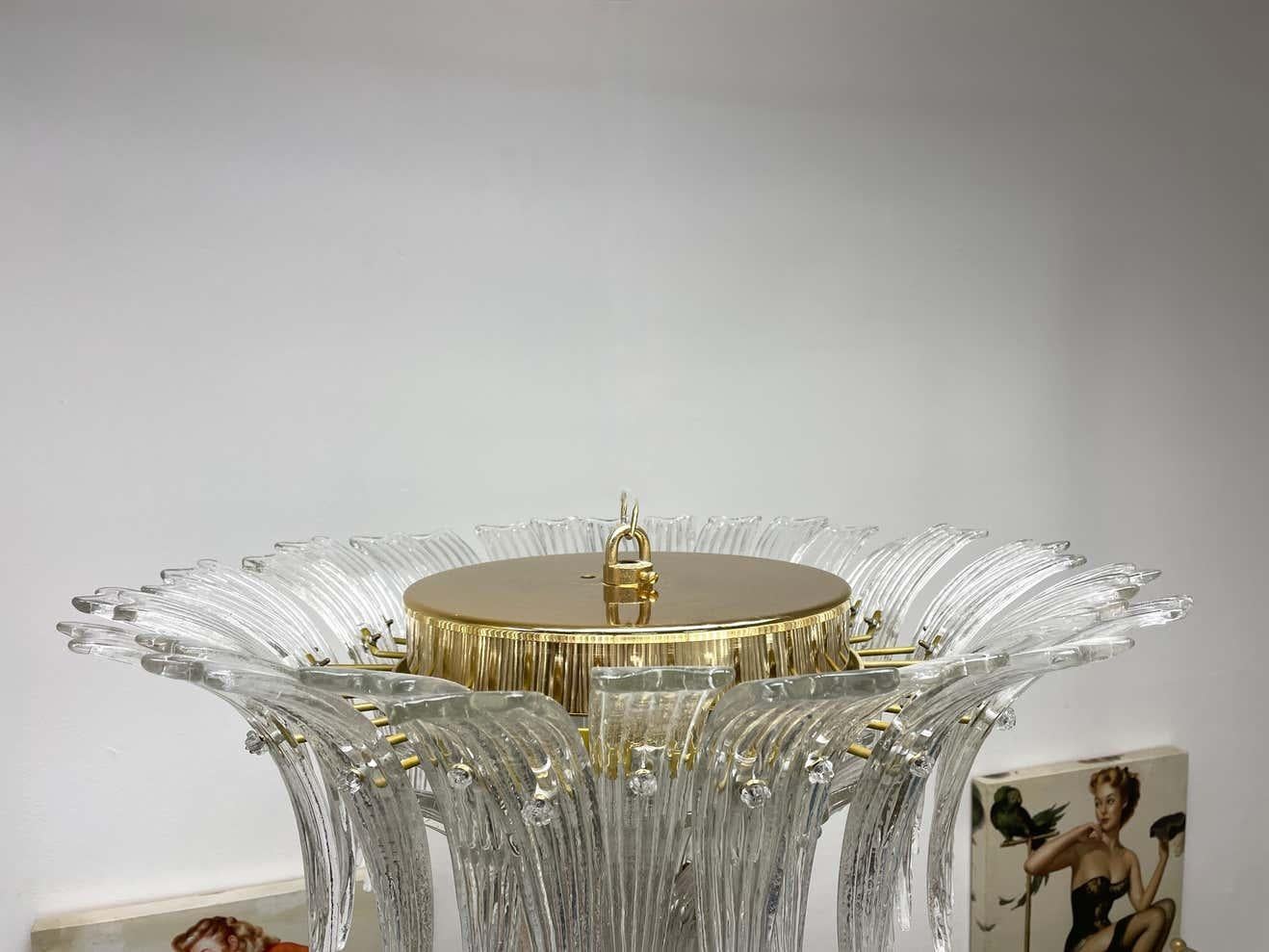 Lampadario Palmette in vetro di Murano di Barovier Toso, Italia 6