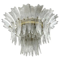 Venetian Murano Glass Palmette Chandelier Flush Mount by Barovier Toso, Italy