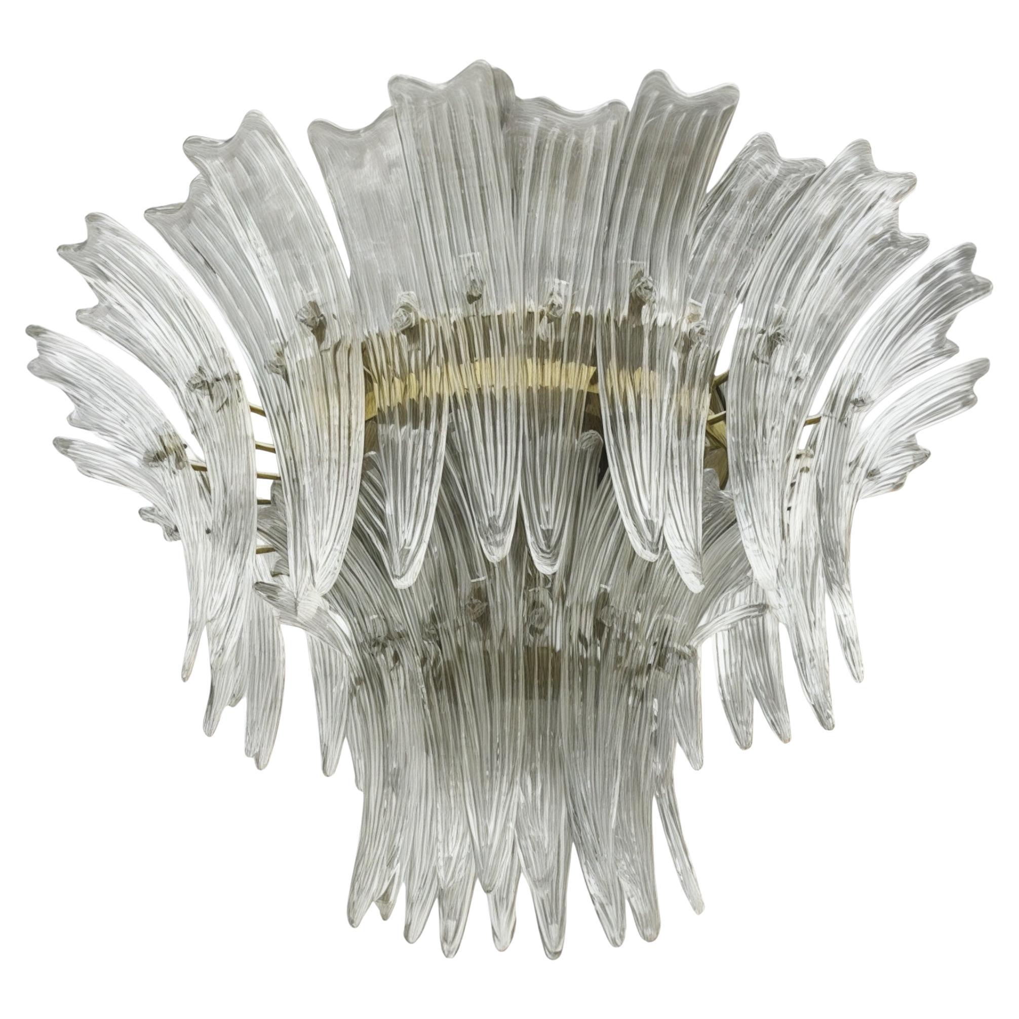 Lustre encastré Palmette en verre de Murano vénitien par Barovier Toso, Italie