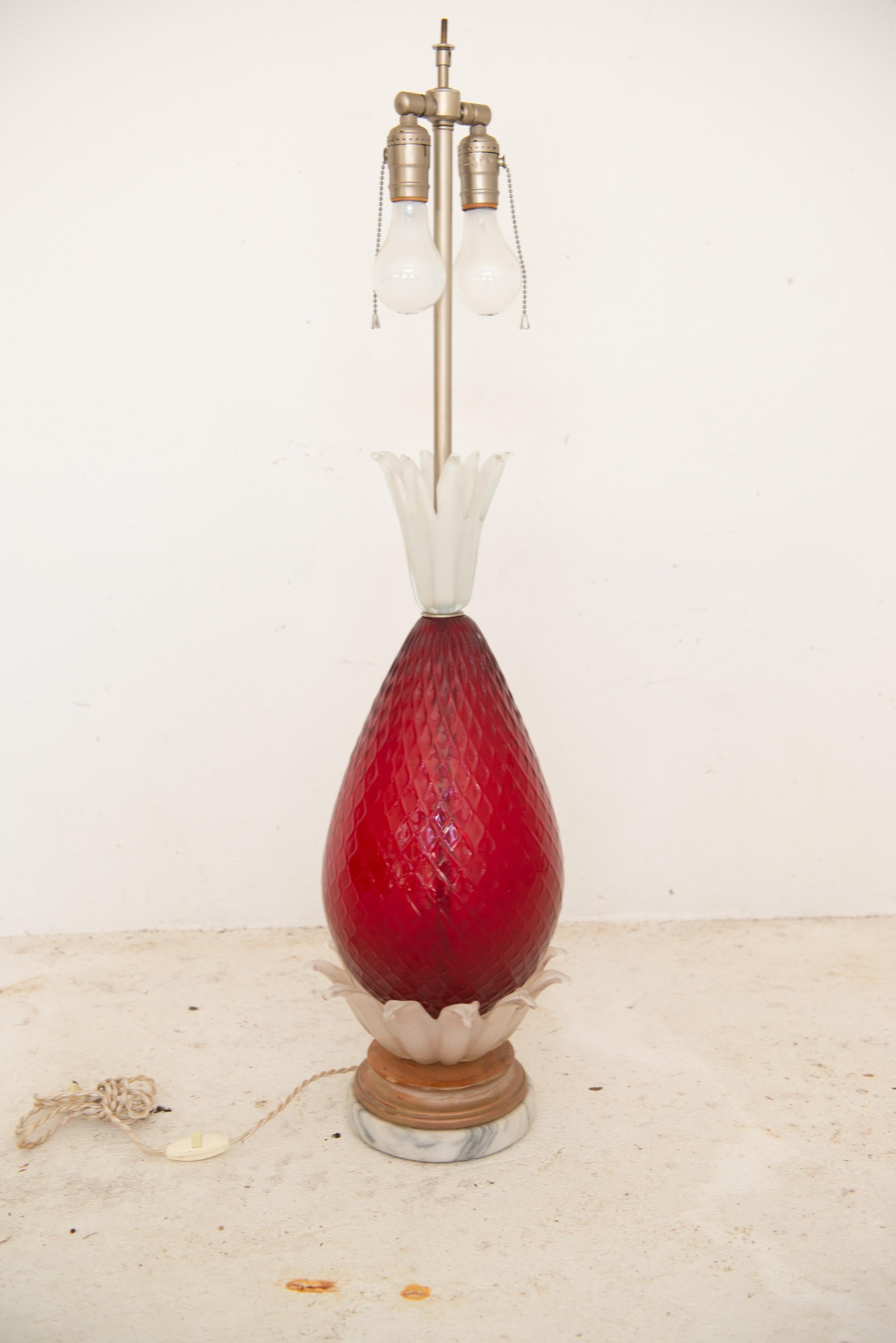 Lámpara de piña de cristal de Murano veneciano Italiano en venta