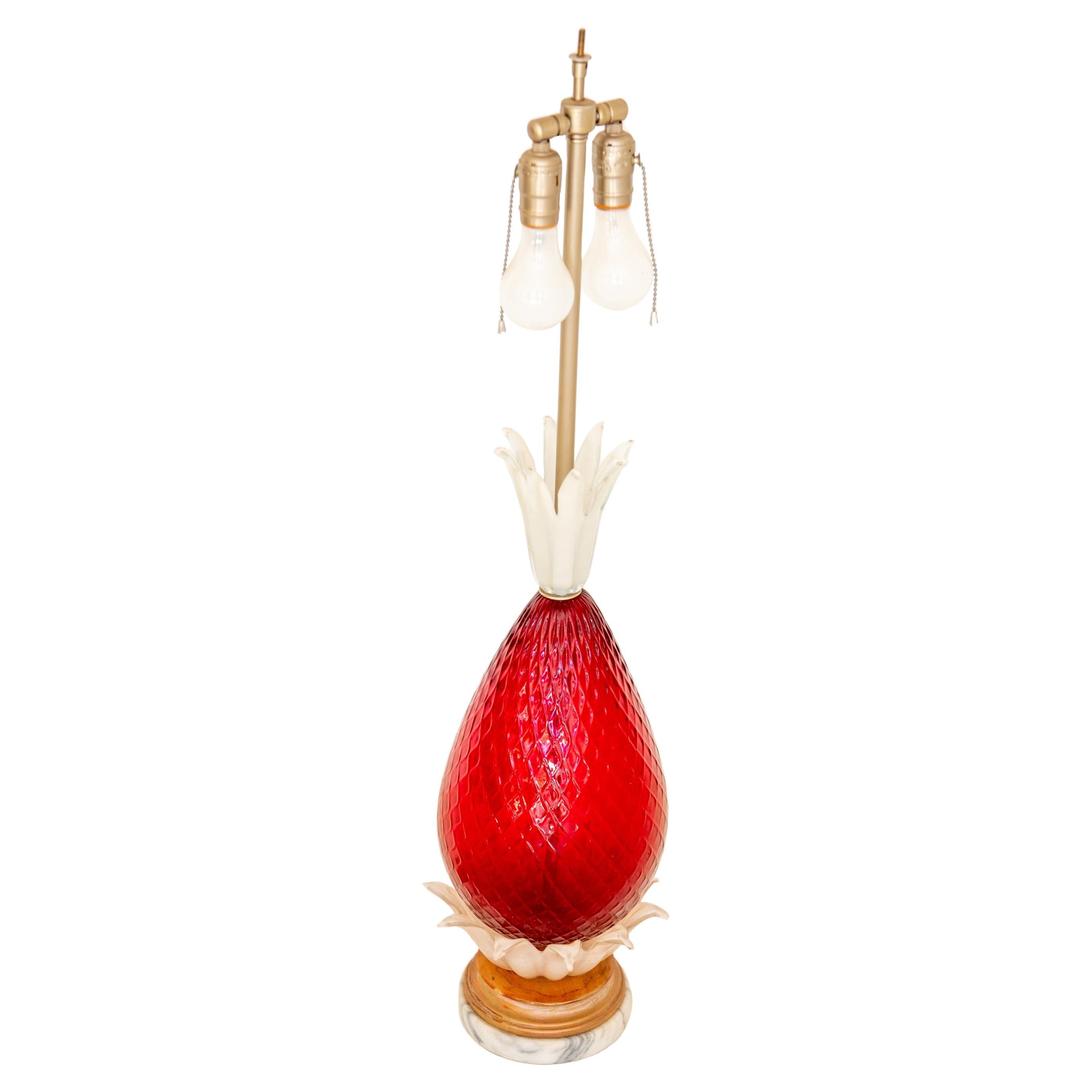 Ananas-Lampe aus venezianischem Murano-Glas