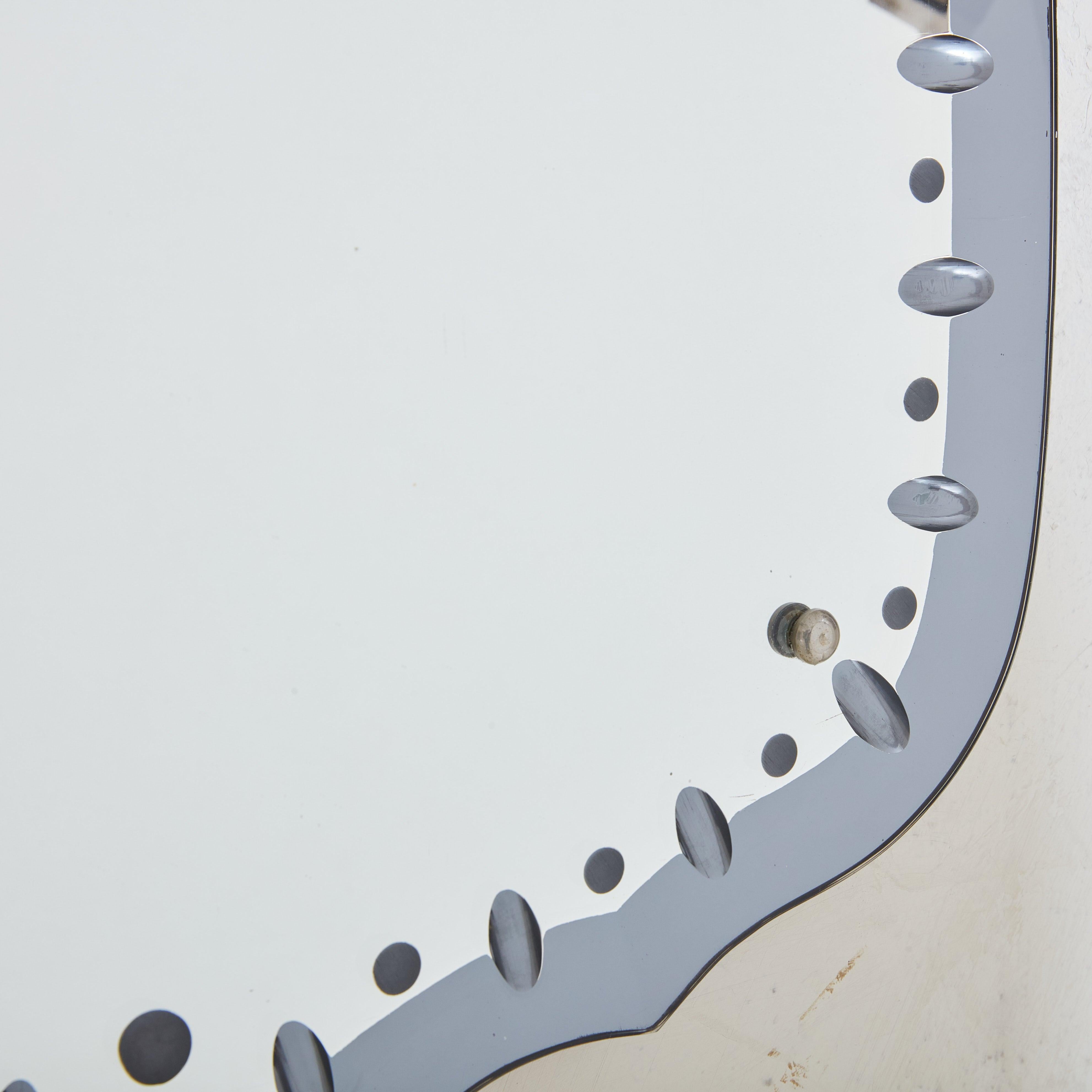 Venetian Murano Mirror with Notched Details, Circa 1940s 1