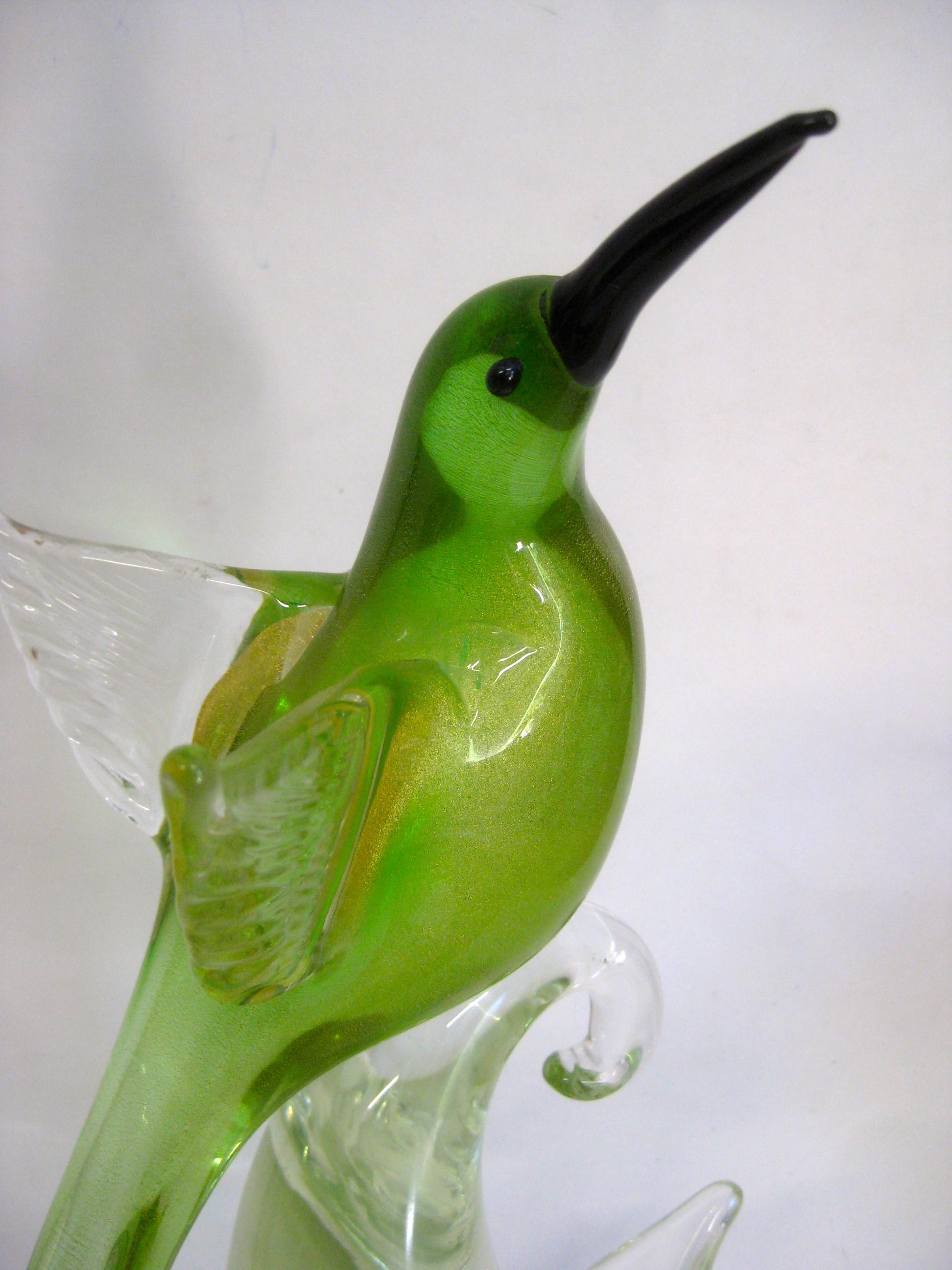 Italienische Sommeroso Vetri-Kunstglas-Vogelskulptur aus venezianischem Muranoglas, Oggetti Formia  im Angebot 7