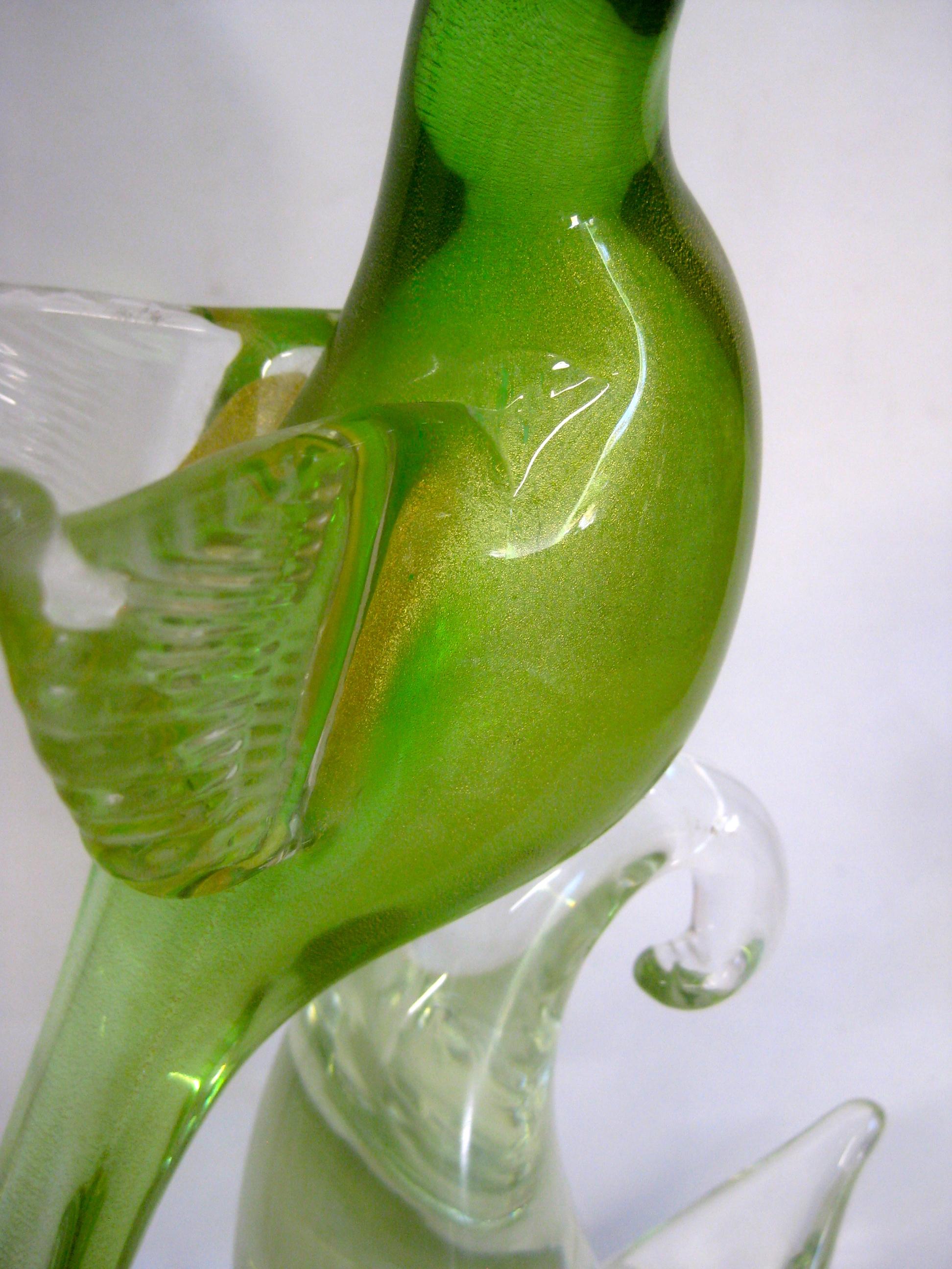 Italienische Sommeroso Vetri-Kunstglas-Vogelskulptur aus venezianischem Muranoglas, Oggetti Formia  im Angebot 8