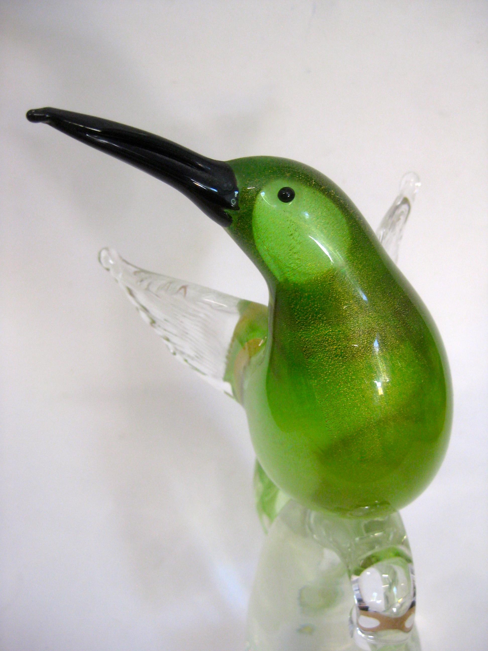 Italienische Sommeroso Vetri-Kunstglas-Vogelskulptur aus venezianischem Muranoglas, Oggetti Formia  im Angebot 12