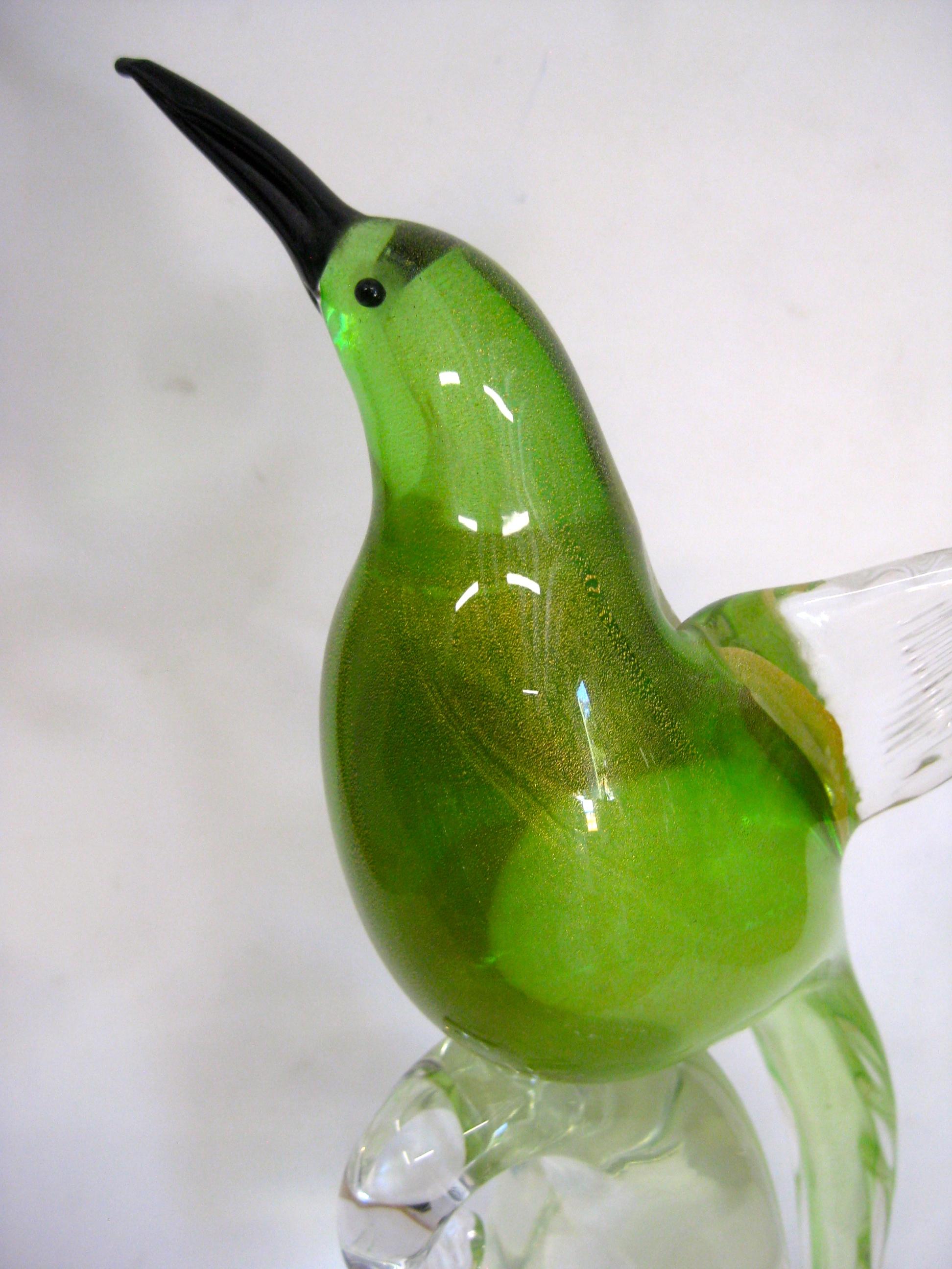 Italienische Sommeroso Vetri-Kunstglas-Vogelskulptur aus venezianischem Muranoglas, Oggetti Formia  im Zustand „Hervorragend“ im Angebot in San Diego, CA