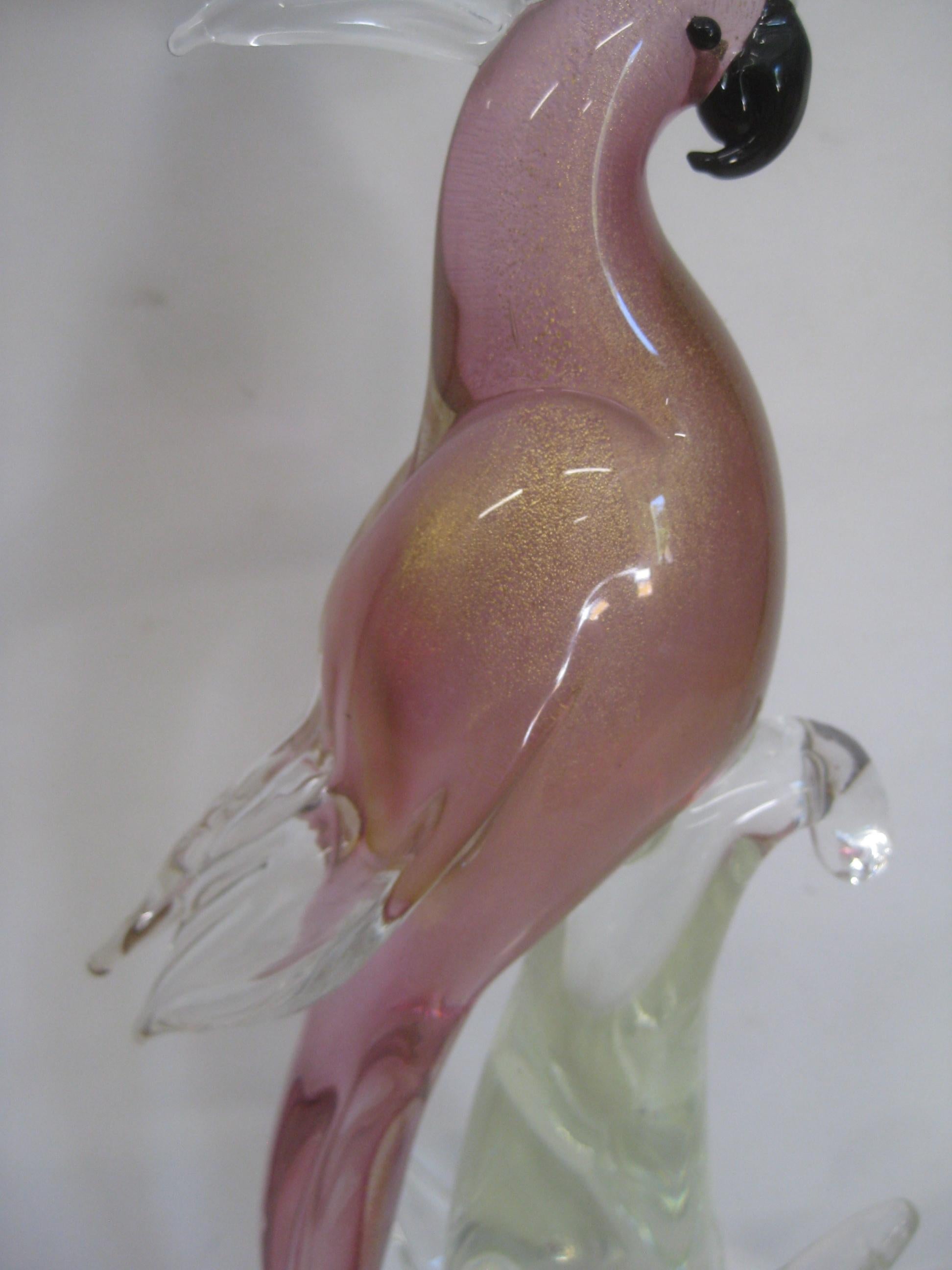 Venetian Murano Oggetti Italian Sommeroso Art Glass Cockatoo Bird Sculpture 8