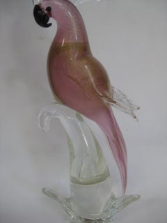 Venetian Murano Oggetti Italian Sommeroso Art Glass Cockatoo Bird Sculpture