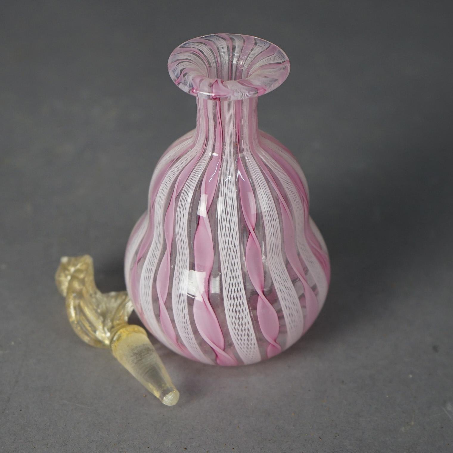 Venetian Murano Ribbon Art Glass Perfume 20th C In Good Condition In Big Flats, NY