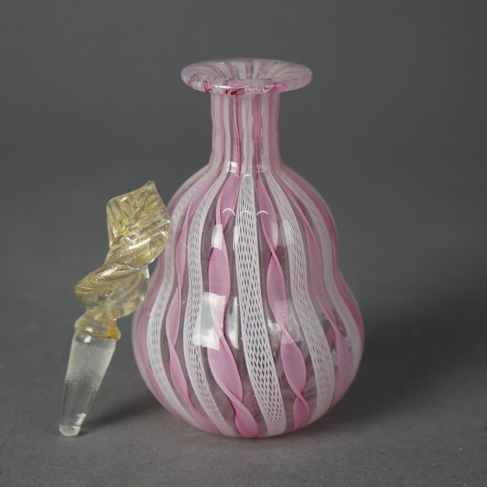 20th Century Venetian Murano Ribbon Art Glass Perfume 20th C