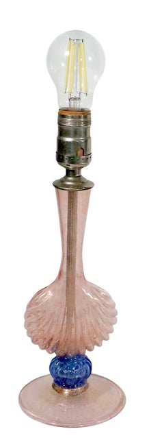 Venetian Murano Shell Base Table Boudoir Lamp att. to Salviati