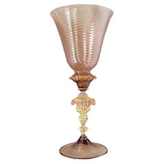 Venezianische Murano signiert Italienisch Vintage mundgeblasenem Glas Pokal - Beere Strudel
