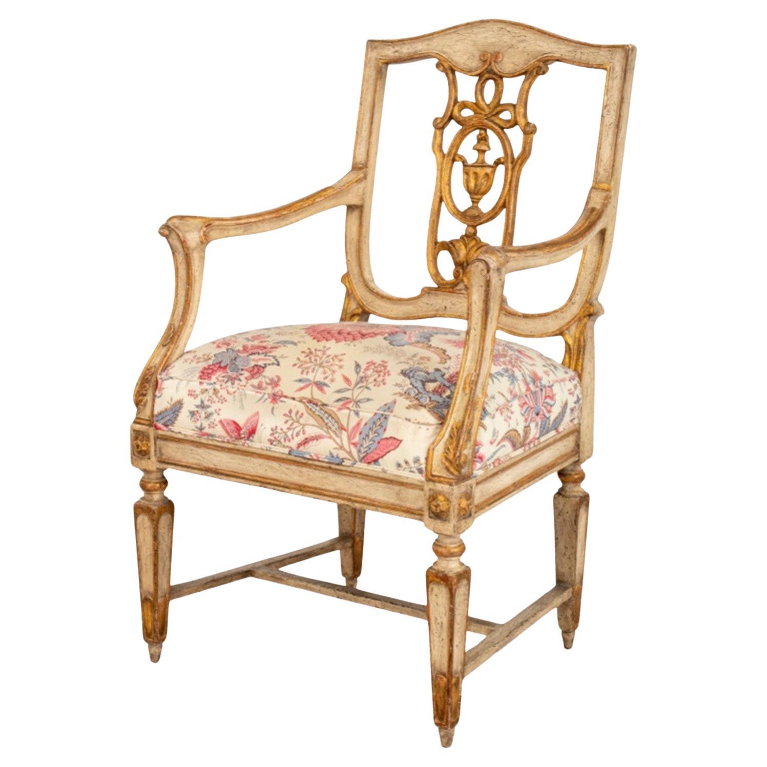 Neoclassical Rocking Chair Venetian Neoclassical Style Armchair For Sale at 1stDibs