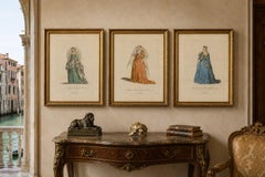 Venetian Noblewomen in Renaissance Dress – Hand-Colored Costume Prints, 1749