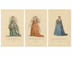 Venetian Noblewomen in Renaissance Dress – Hand-Colored Costume Prints, 1749