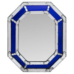 Venetian Octagonal Cobalt Blue Mirror, c. 1960's
