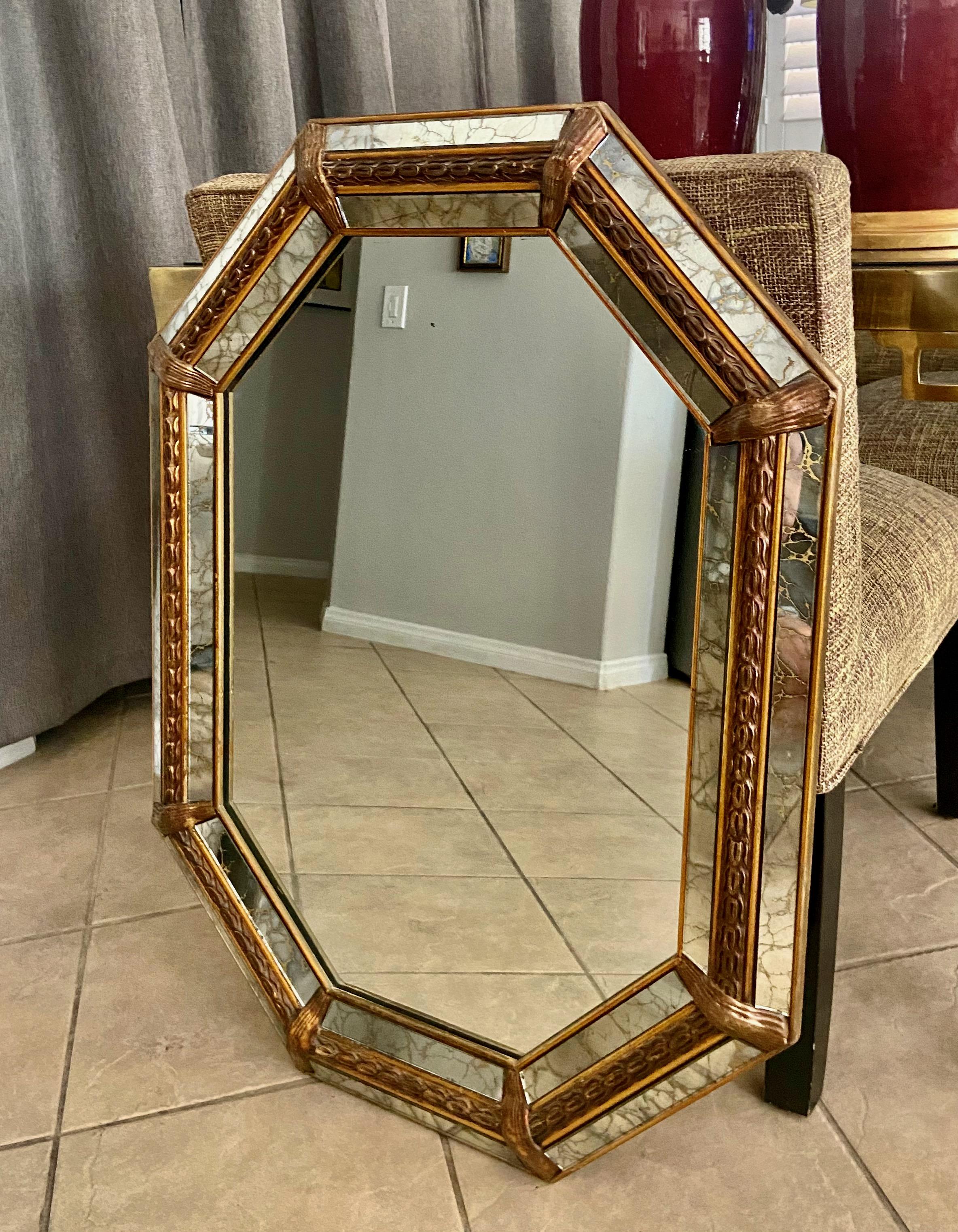 miroir octogonal biseaute