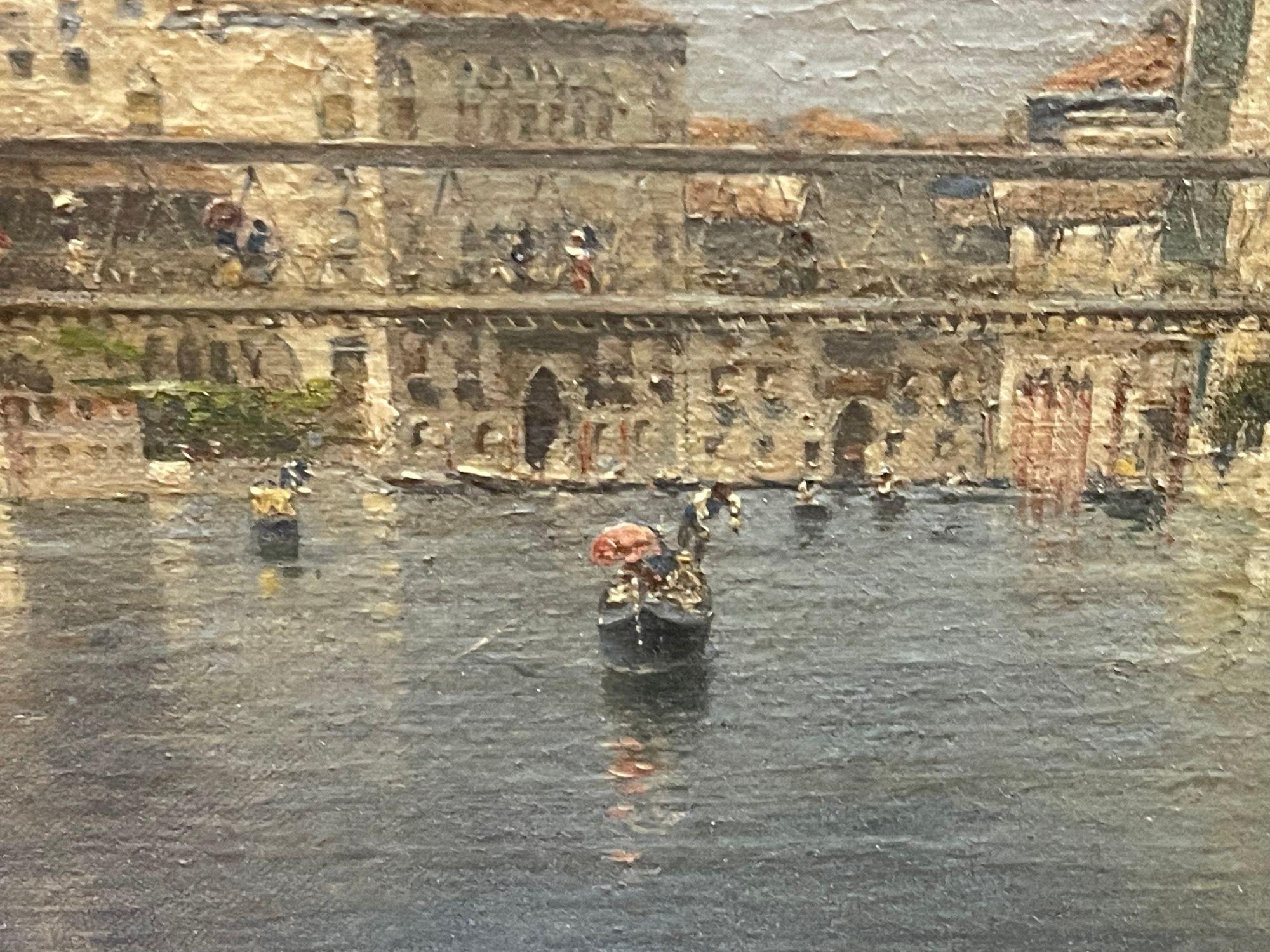Spanish Venetian oil on canvas painting by; E. Perez Senet, 19th Century For Sale