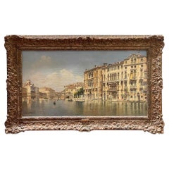 Venetian oil on canvas painting by; E. Perez Senet, 19th Century