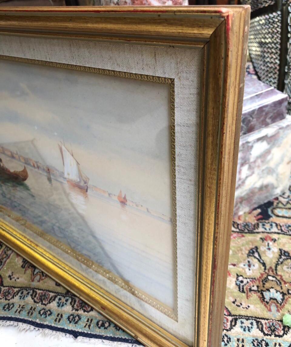 Italian Venetian Oil Painting, Signed M. Martino, Italy, 20th Century