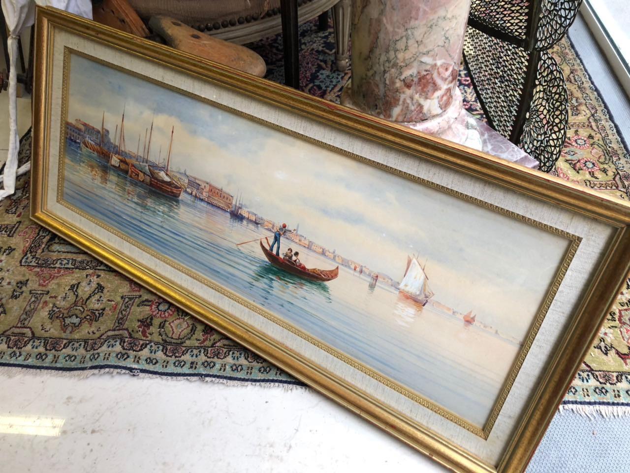Venetian Oil Painting, Signed M. Martino, Italy, 20th Century In Excellent Condition In Sofia, BG
