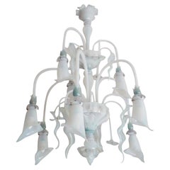 Venetian Opaline and Blue Chandelier by Galliano Ferro, 1950's.