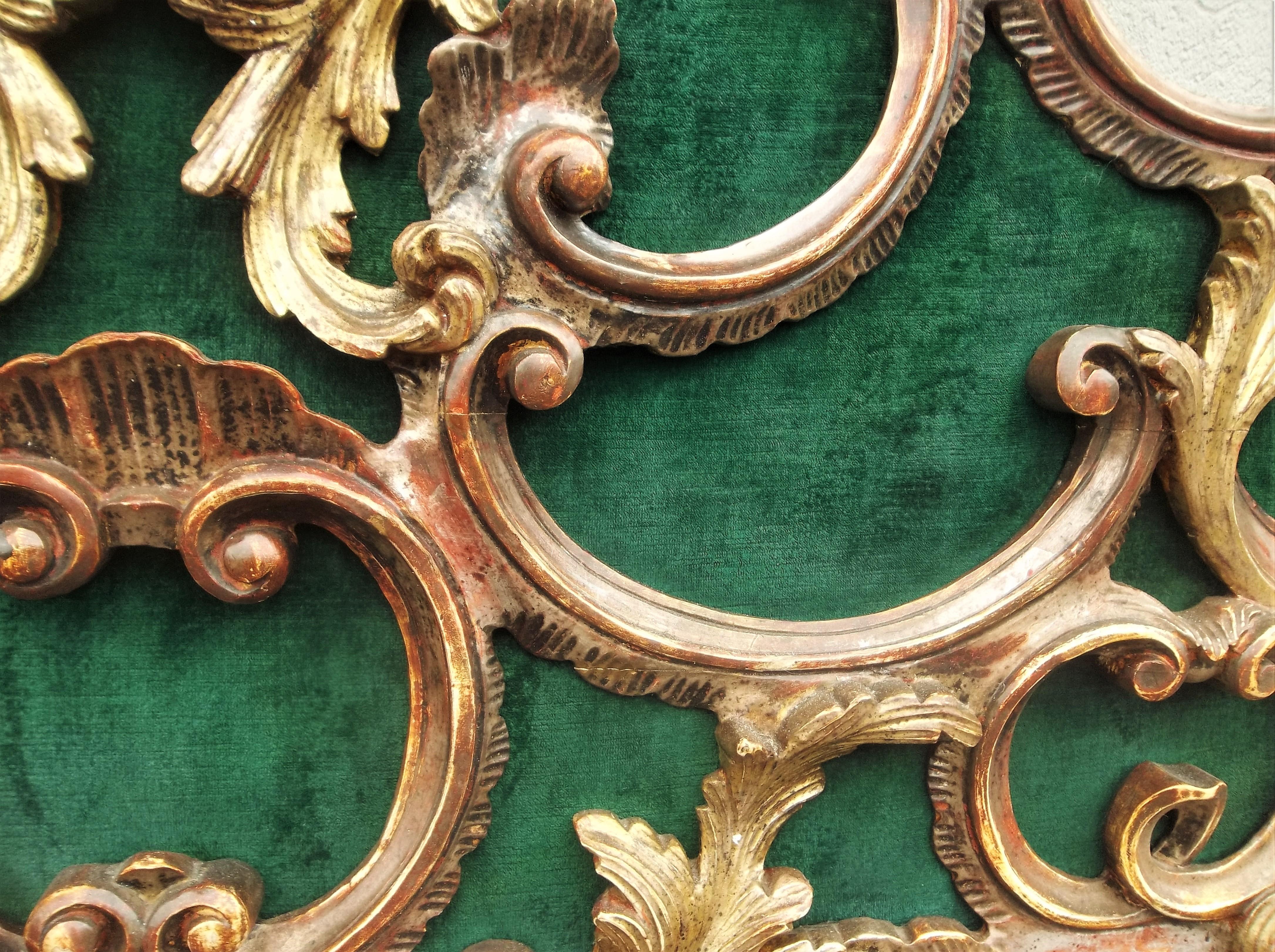 Wood Venetian or Italian Giltwood Robustly Carved Headboard in Rococo Style