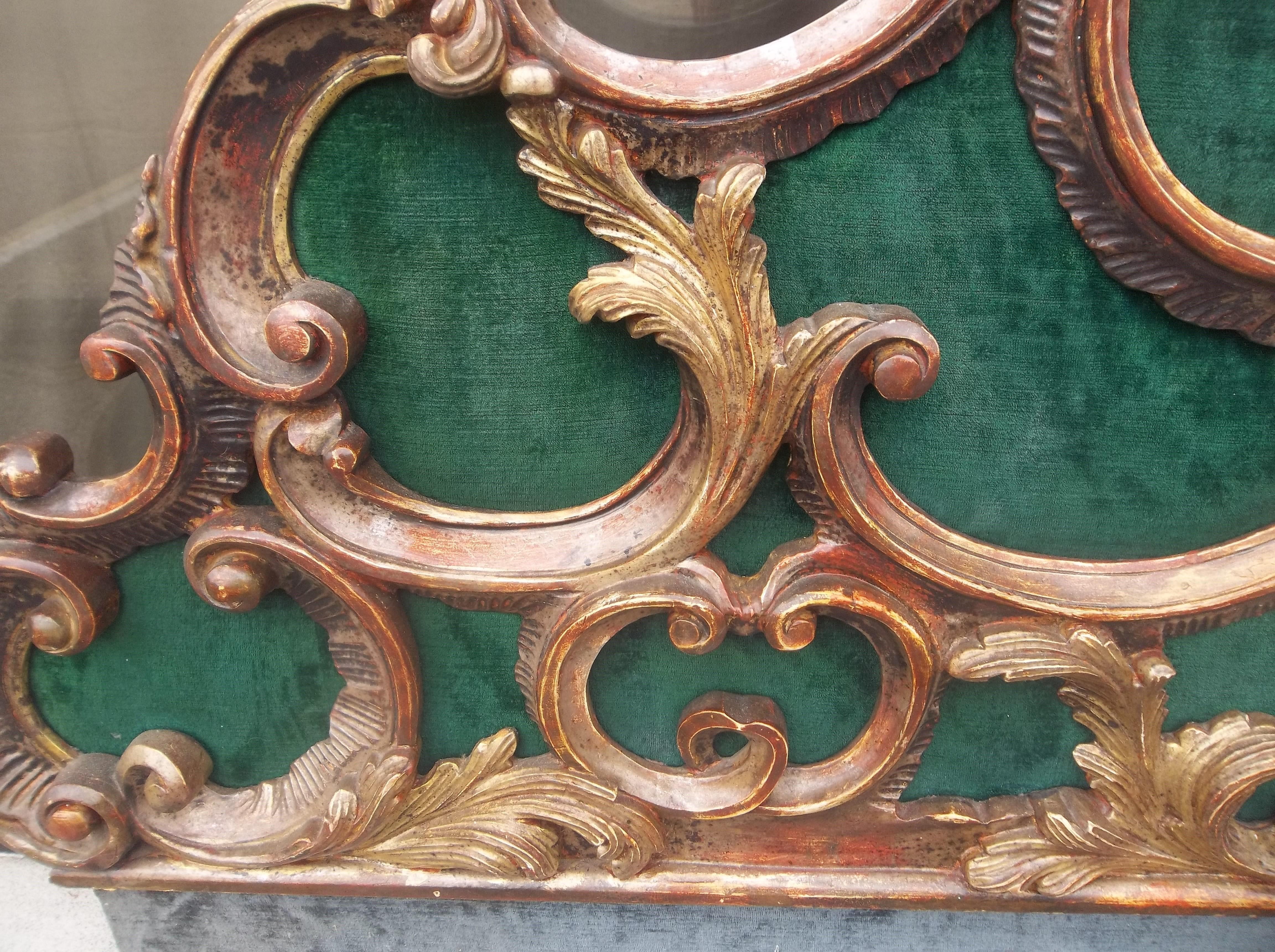 Venetian or Italian Giltwood Robustly Carved Headboard in Rococo Style 1