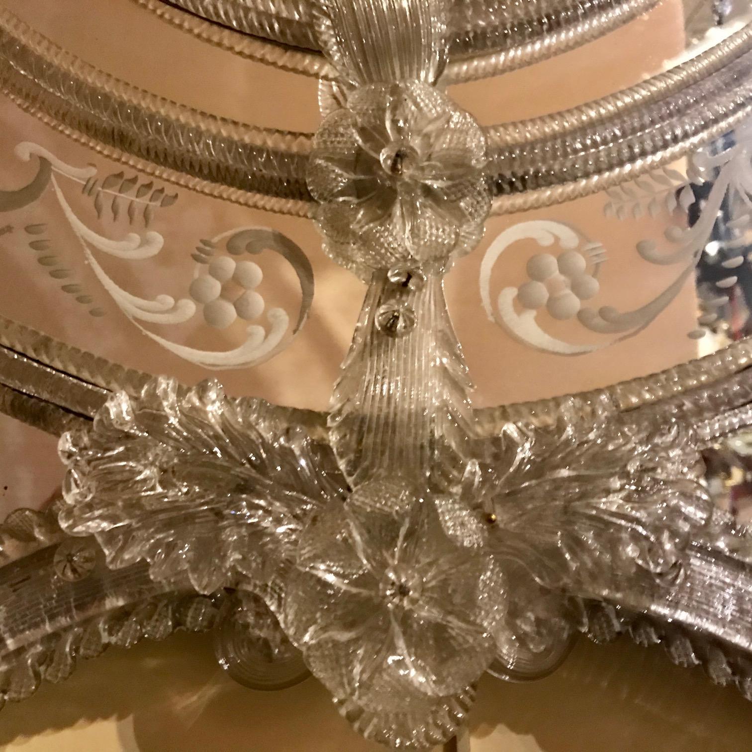 Miroir vénitien ovale en verre biseauté en vente 5