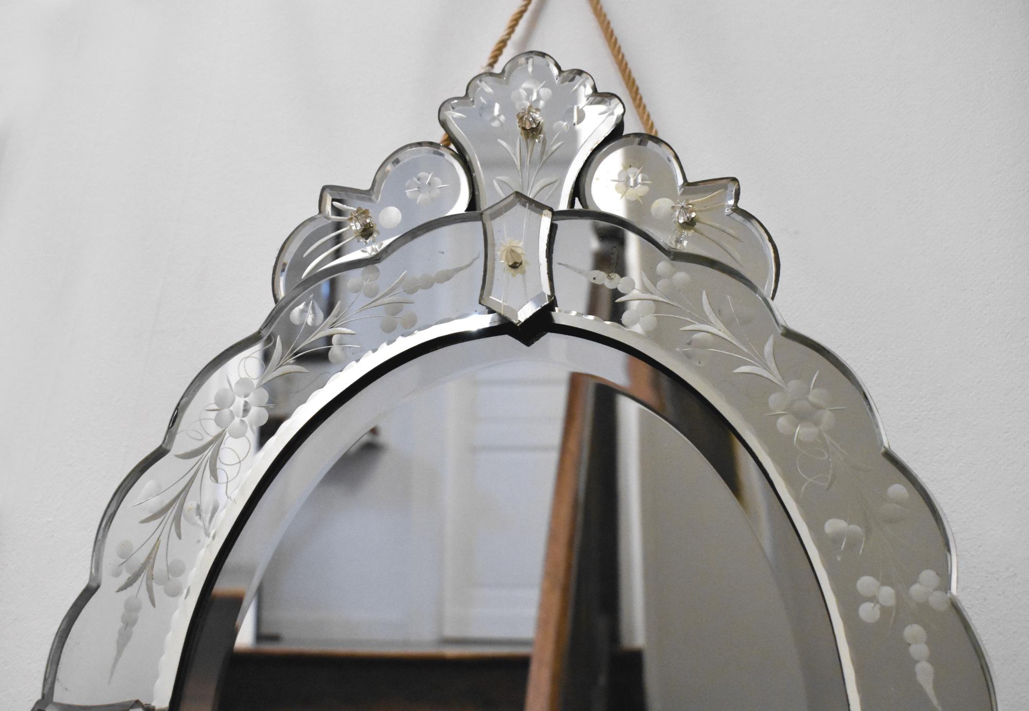 20th Century Venetian Oval Mirror