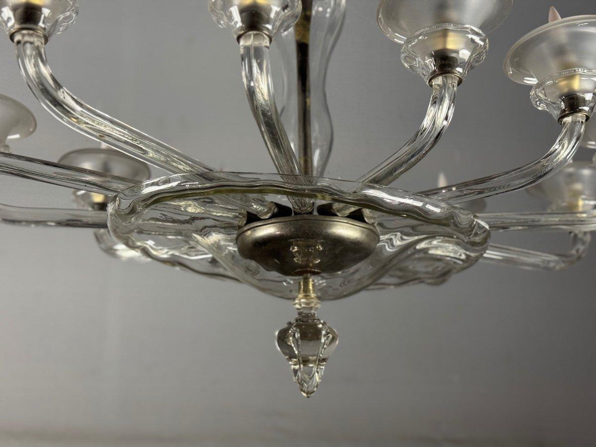 20th Century Venetian Oval Murano Glass Chandelier, 12 Arms Circa 1920 By Barovier
