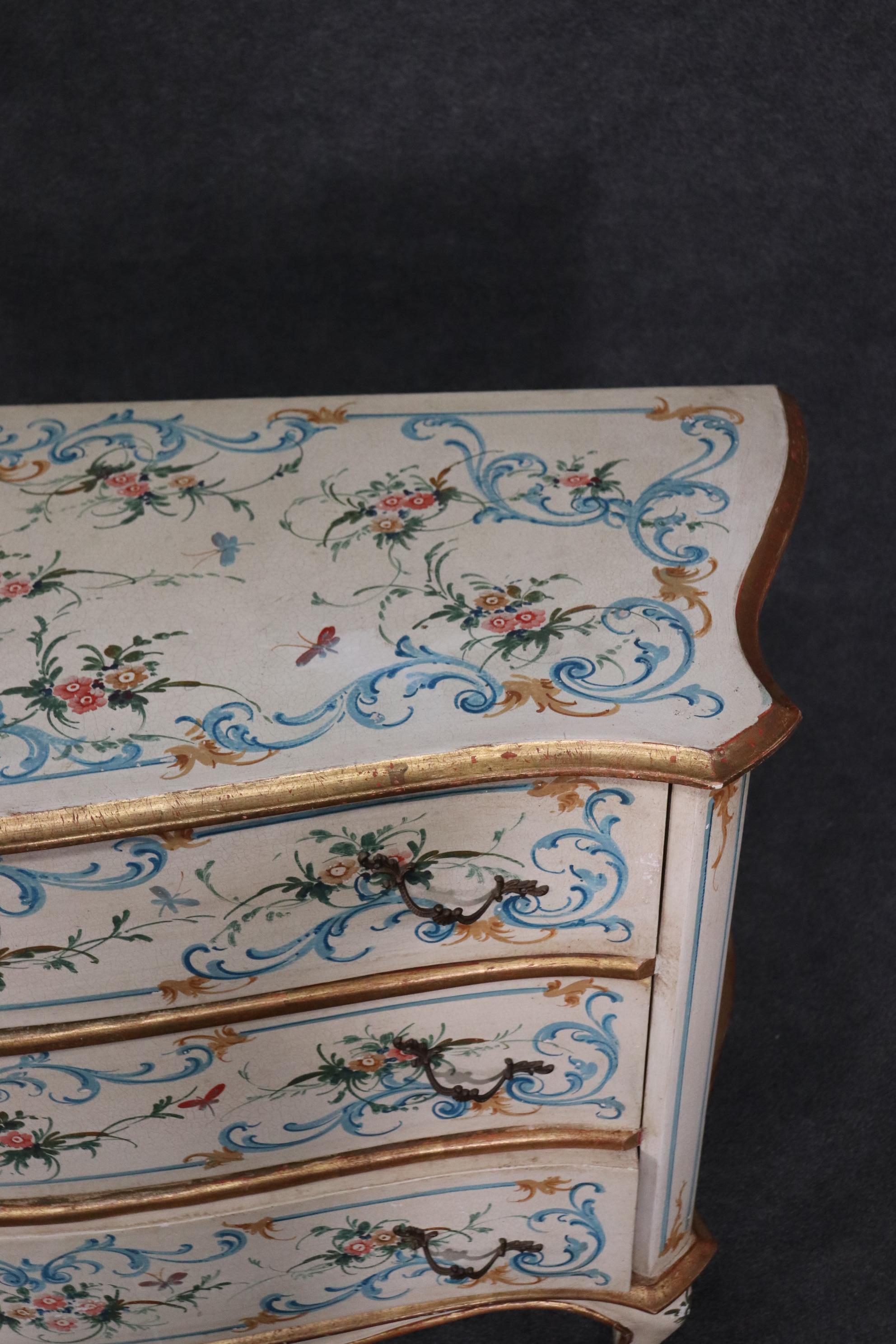 Venetian Paint Decorated Commode Dresser, Circa 1920s 5