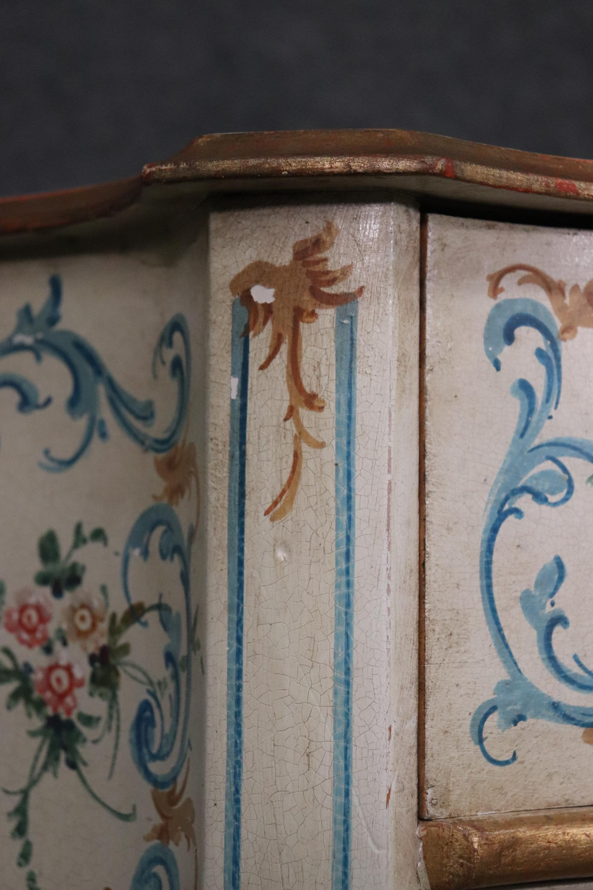 Venetian Paint Decorated Commode Dresser, Circa 1920s 10
