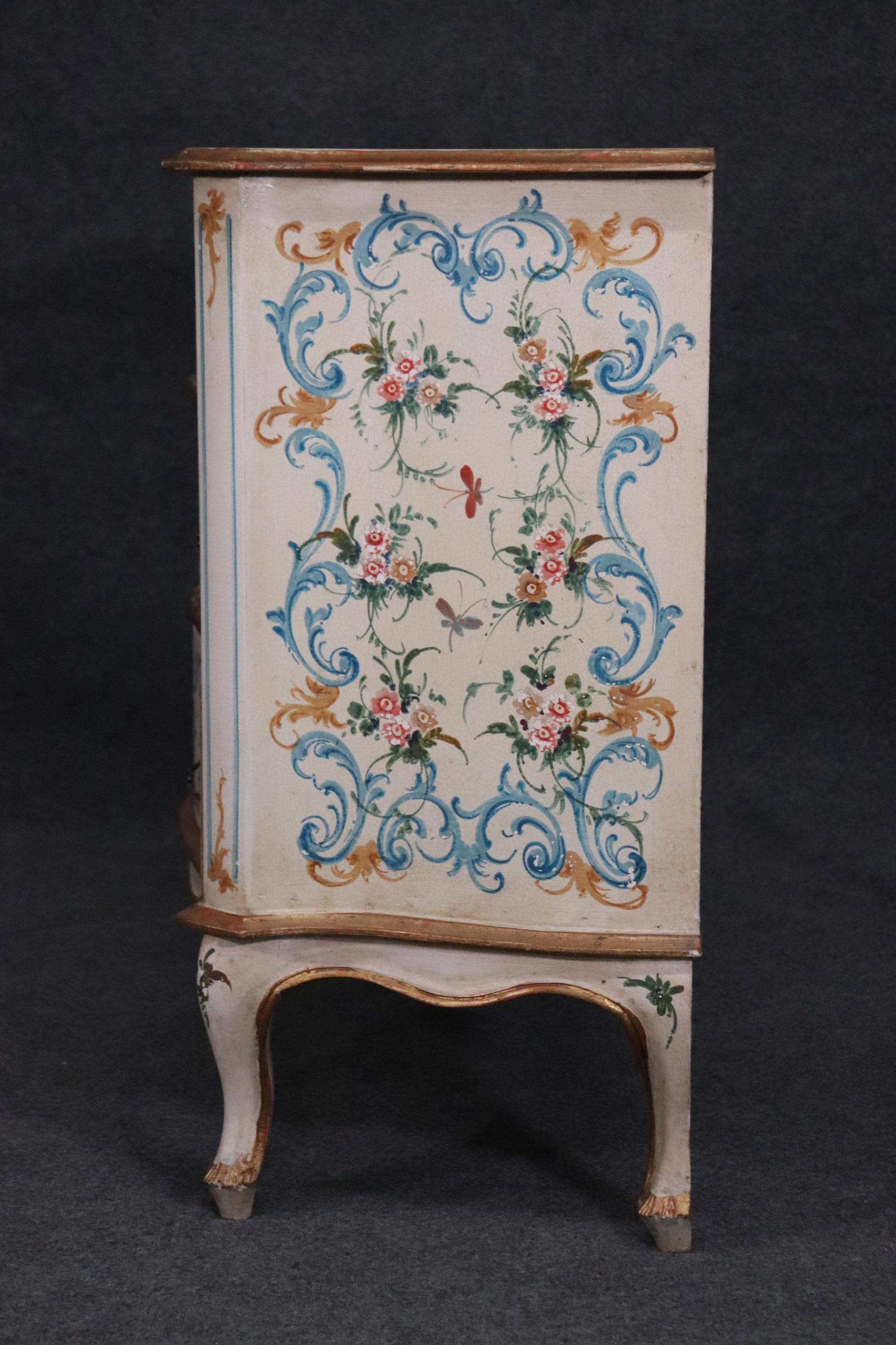 Italian Venetian Paint Decorated Commode Dresser, Circa 1920s