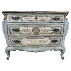 Venetian Painted Bombe' 3 Drawer Chest