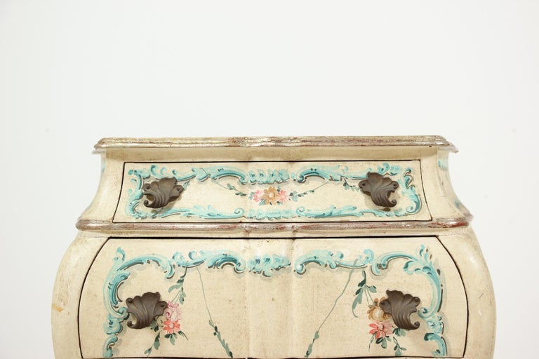 Painted Bombé Nightstands, a Pair at 1stDibs
