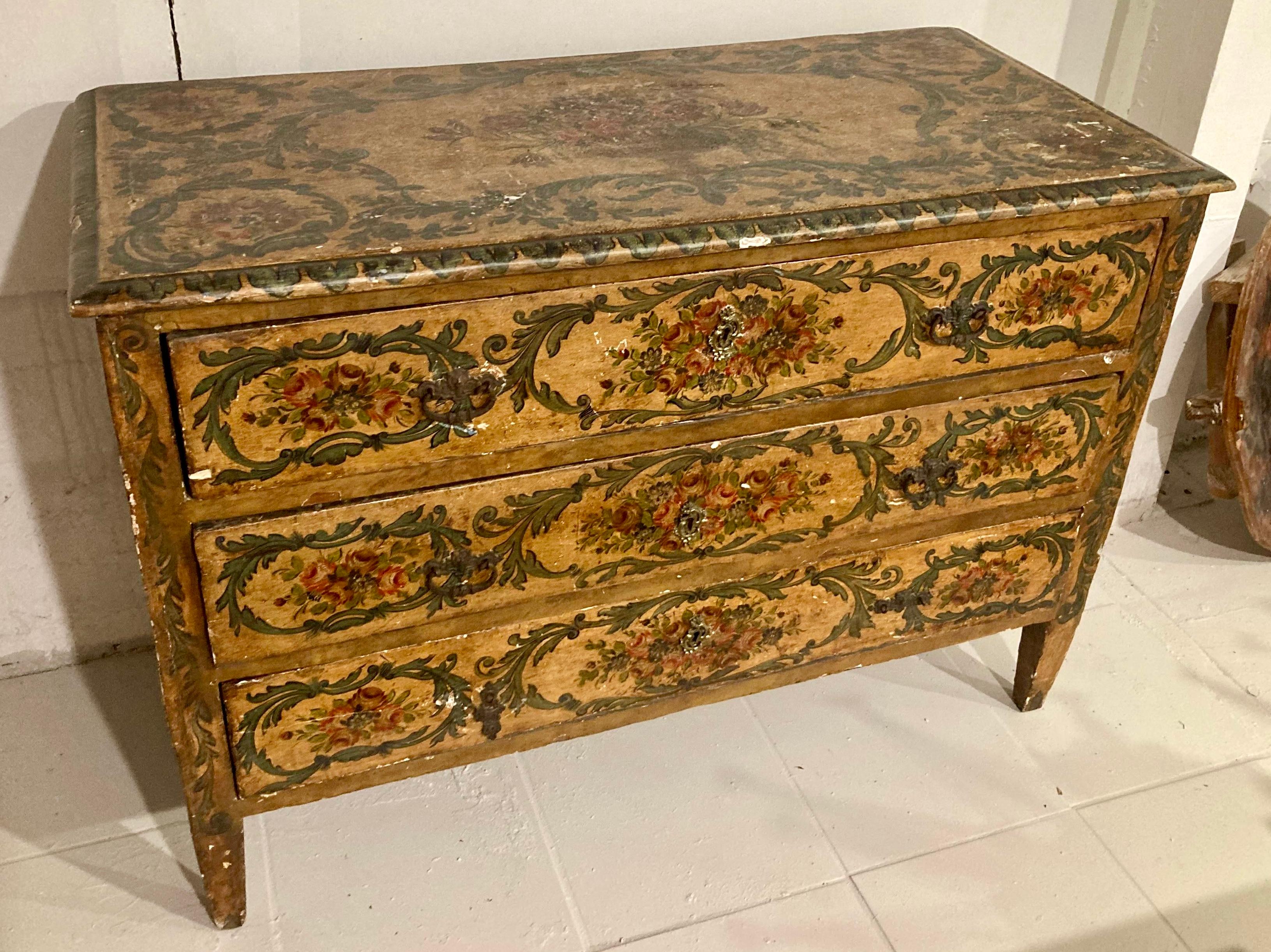18th Century and Earlier Venetian Painted Commode For Sale
