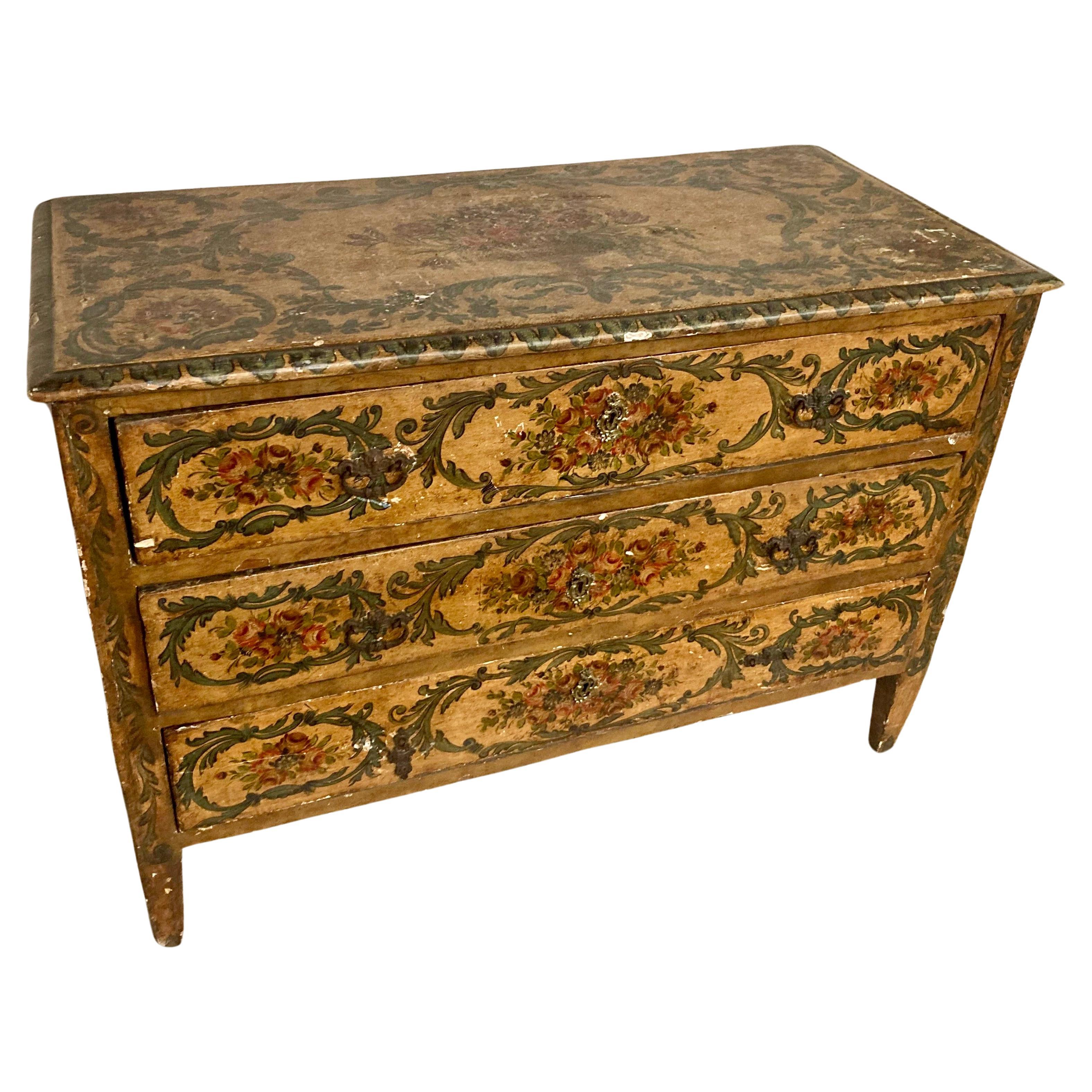 Venetian Painted Commode For Sale