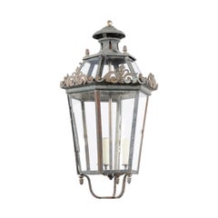 Venetian Painted Iron Street Lantern with 3 Lights, Late 19th Century