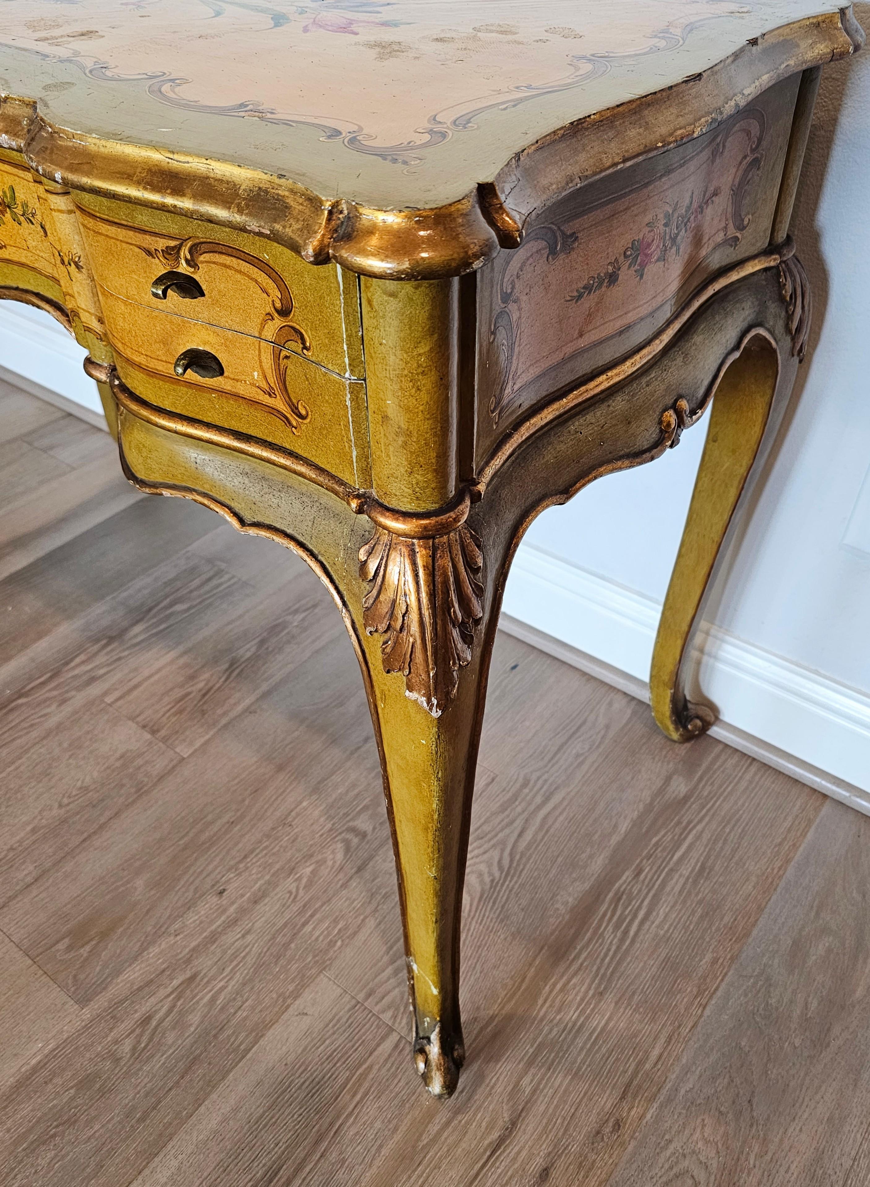 Venetian Painted Italian Louis XV Style Writing Table  For Sale 10