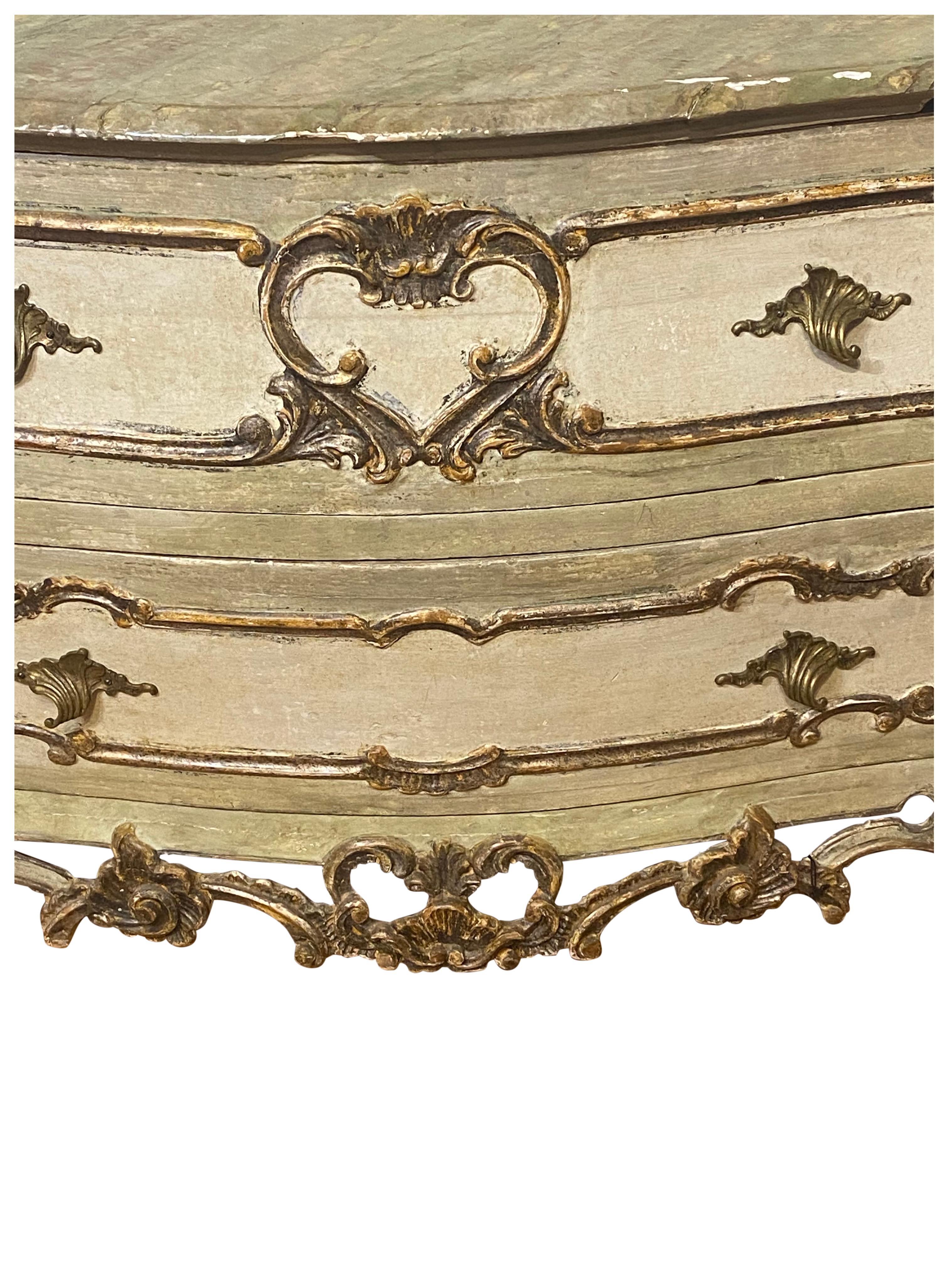 Italian Venetian Painted Rococo Commode, 19th C in 18th C Style